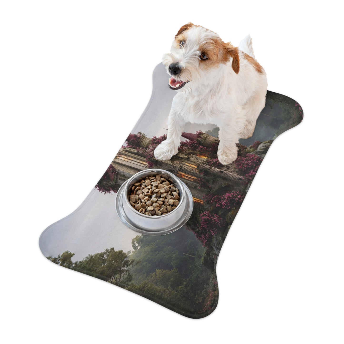 Rose-Clad Castle Pet Feeding Mats – Twilight Bloom Sanctuary