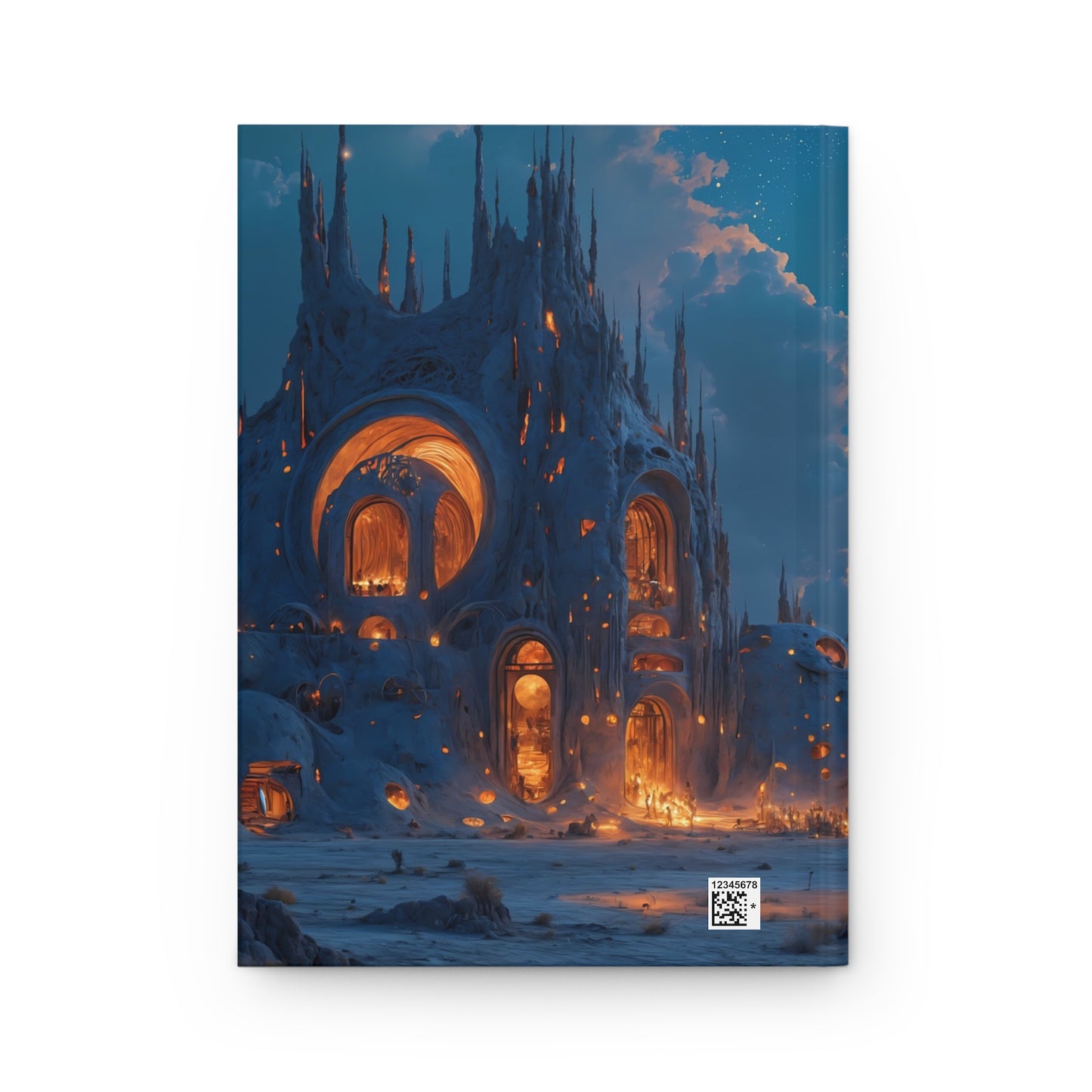 Celestial Citadel Hardcover Journal Matte – Warm Light in the Starlit Desert
