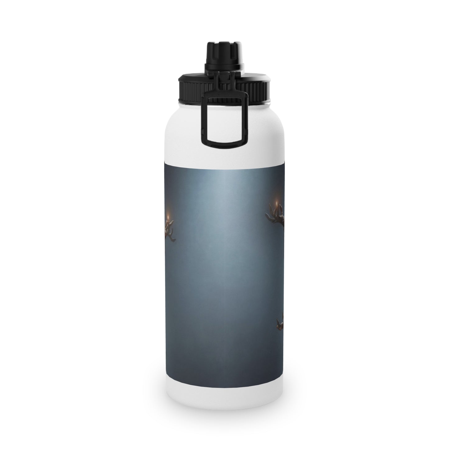 Antlered Sovereign Stainless Steel Water Bottle, Sports Lid – Throne of Whispering Light