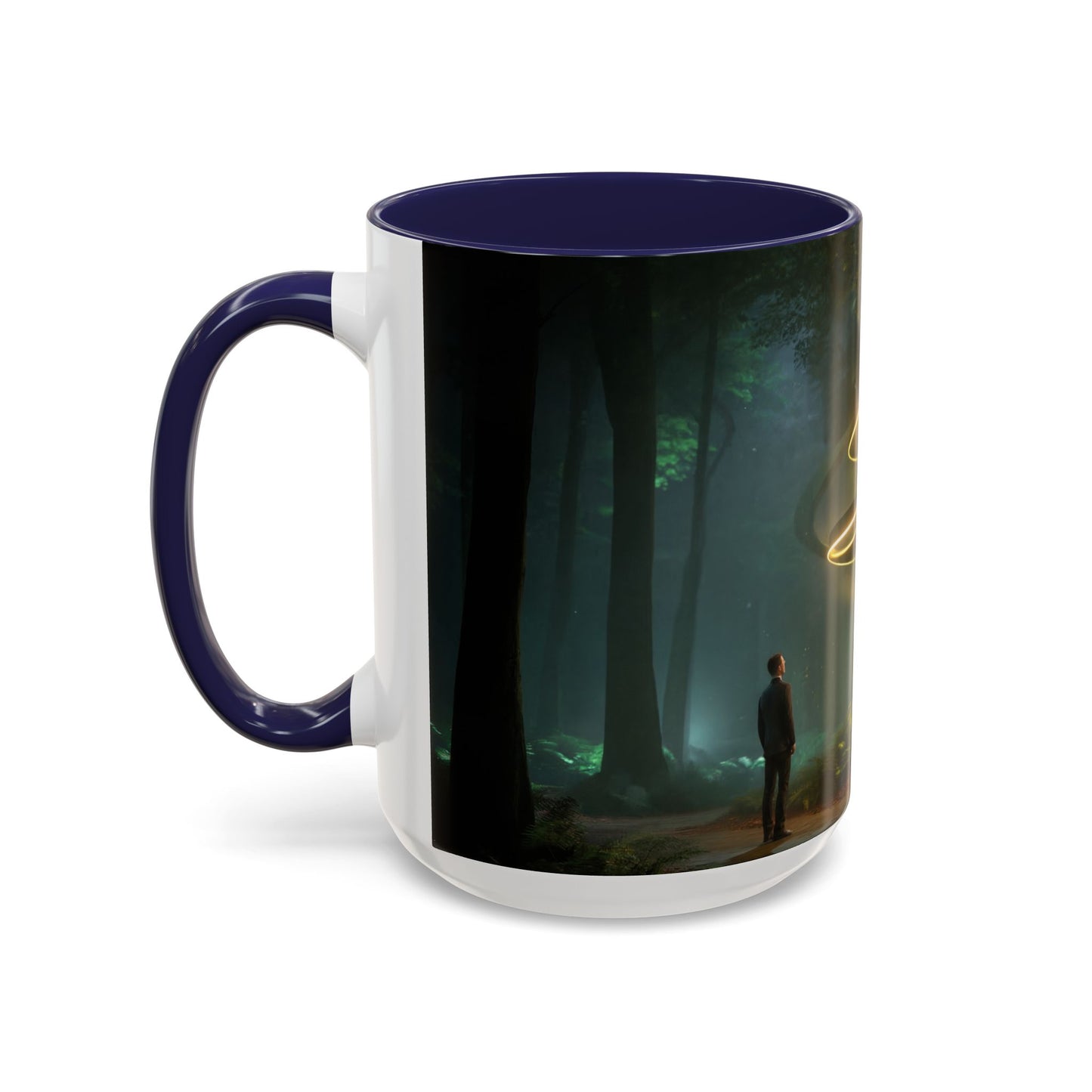 Spiral Light Forest Accent Coffee Mug (11, 15oz) – Ethereal Golden Rings