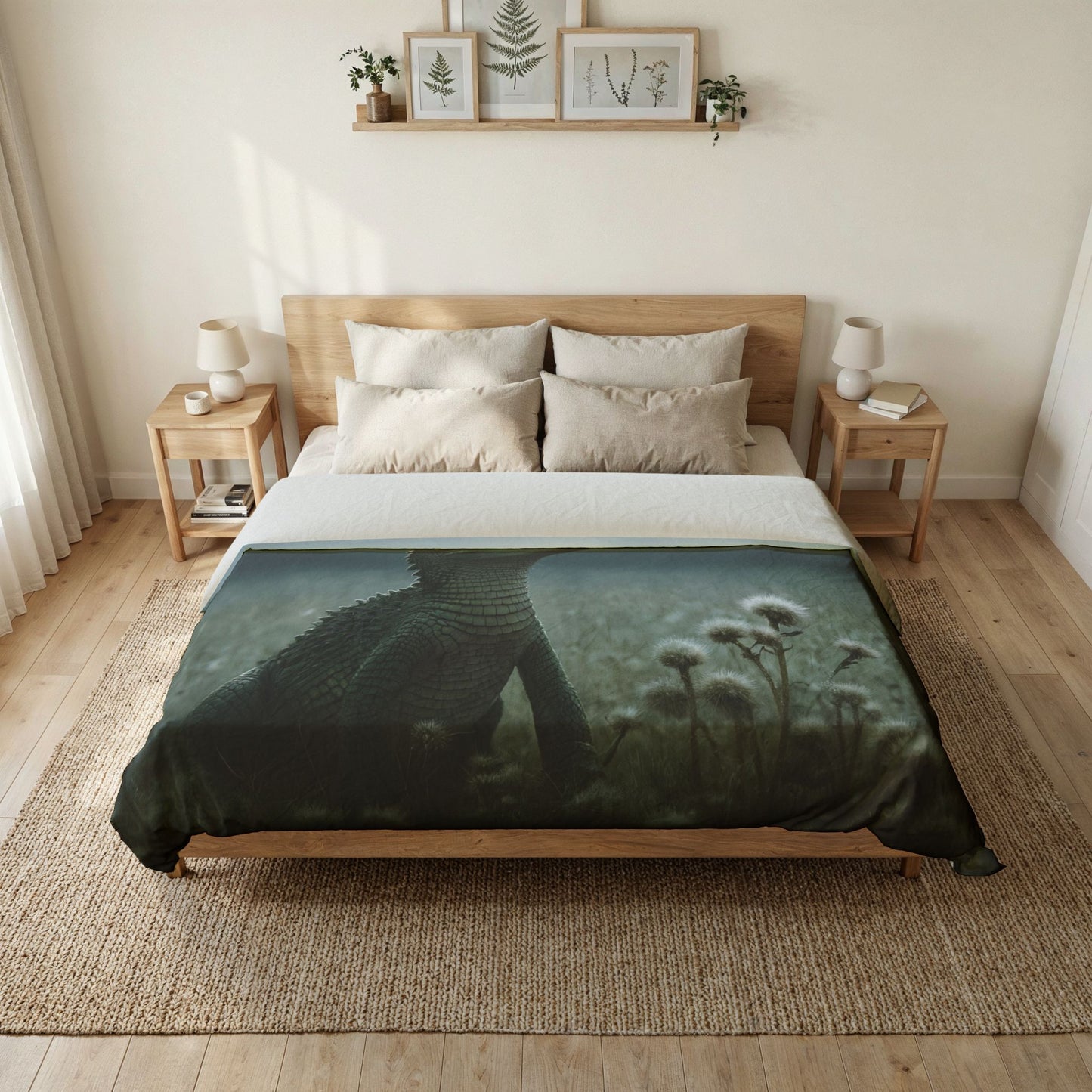 Crocodile Butterfly Cotton Duvet Cover – Gentle Meadow Watcher