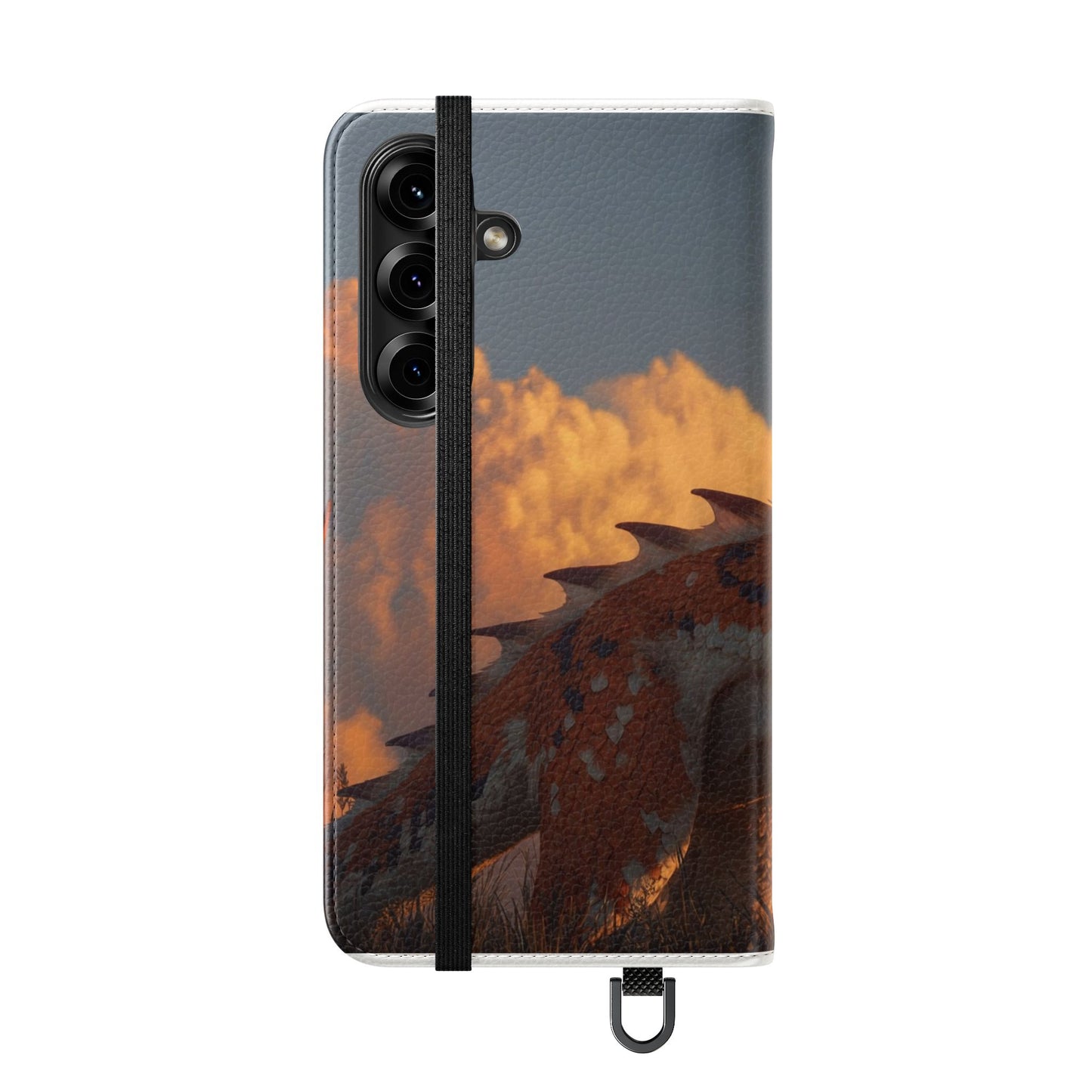 Gilded Dragon Flip Cases – Amber Sunset Guardian