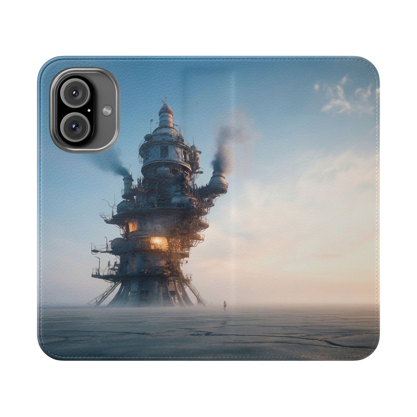 Steam-Stack Tower Flip Cases – Industrial Dawn Sentinel