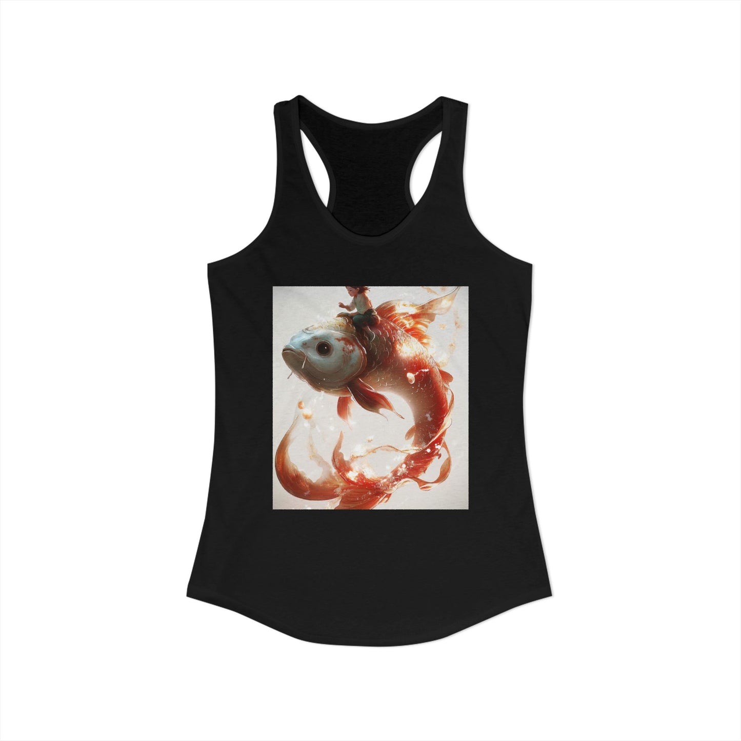 Giant Goldfish Rider Women's Ideal Racerback Tank – Ethereal Koi Dreamscape