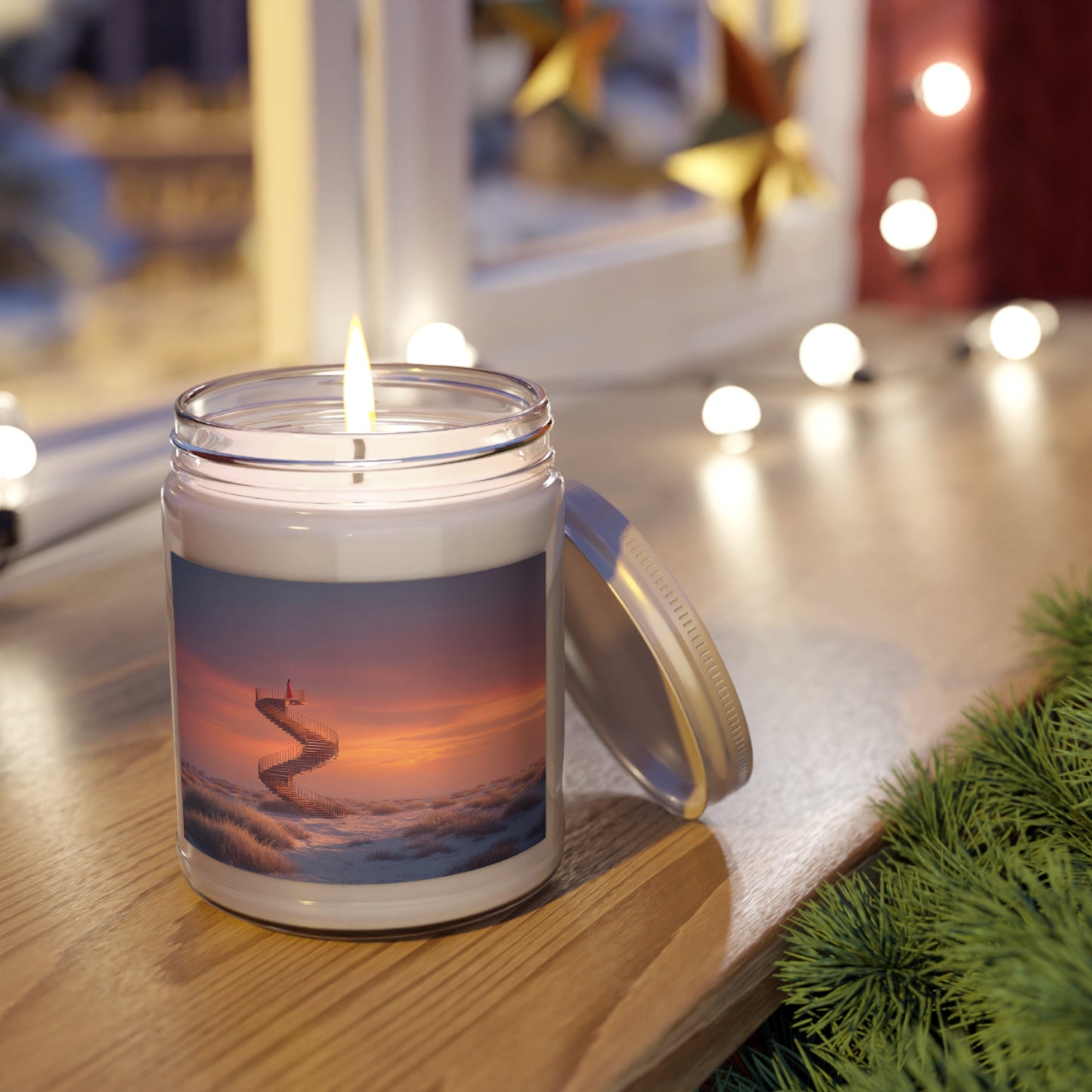 Solitary Spiral Staircase Scented Soy Candles with White Lid, 9oz – Sunset Ascension