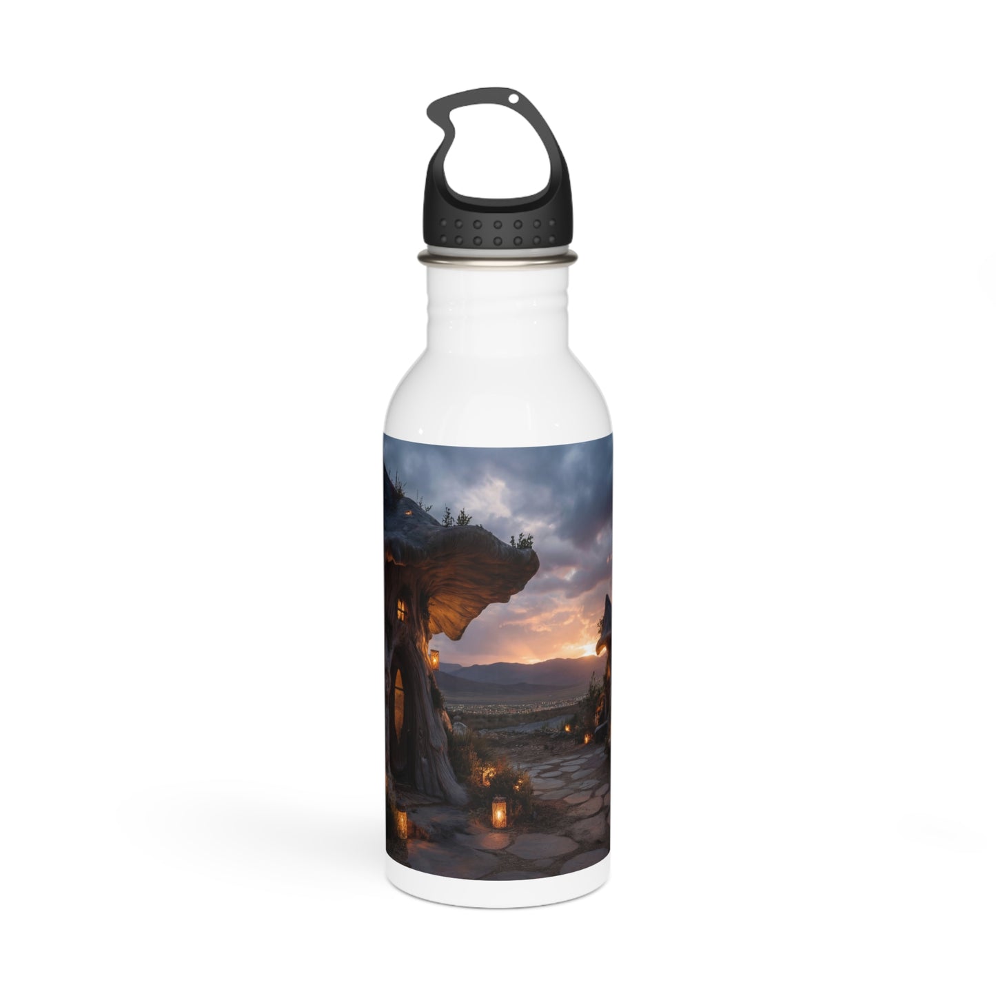 Enchanted Mushroom Cottage Water Bottle – Twilight Haven Glow