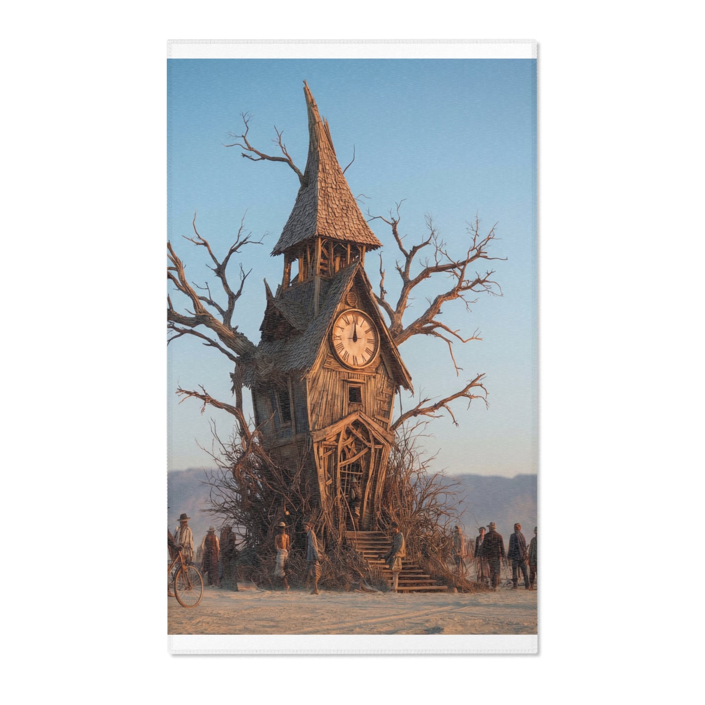 Clock Tower in the Dryland Area Rugs – Timeless Wanderer’s Sanctuary