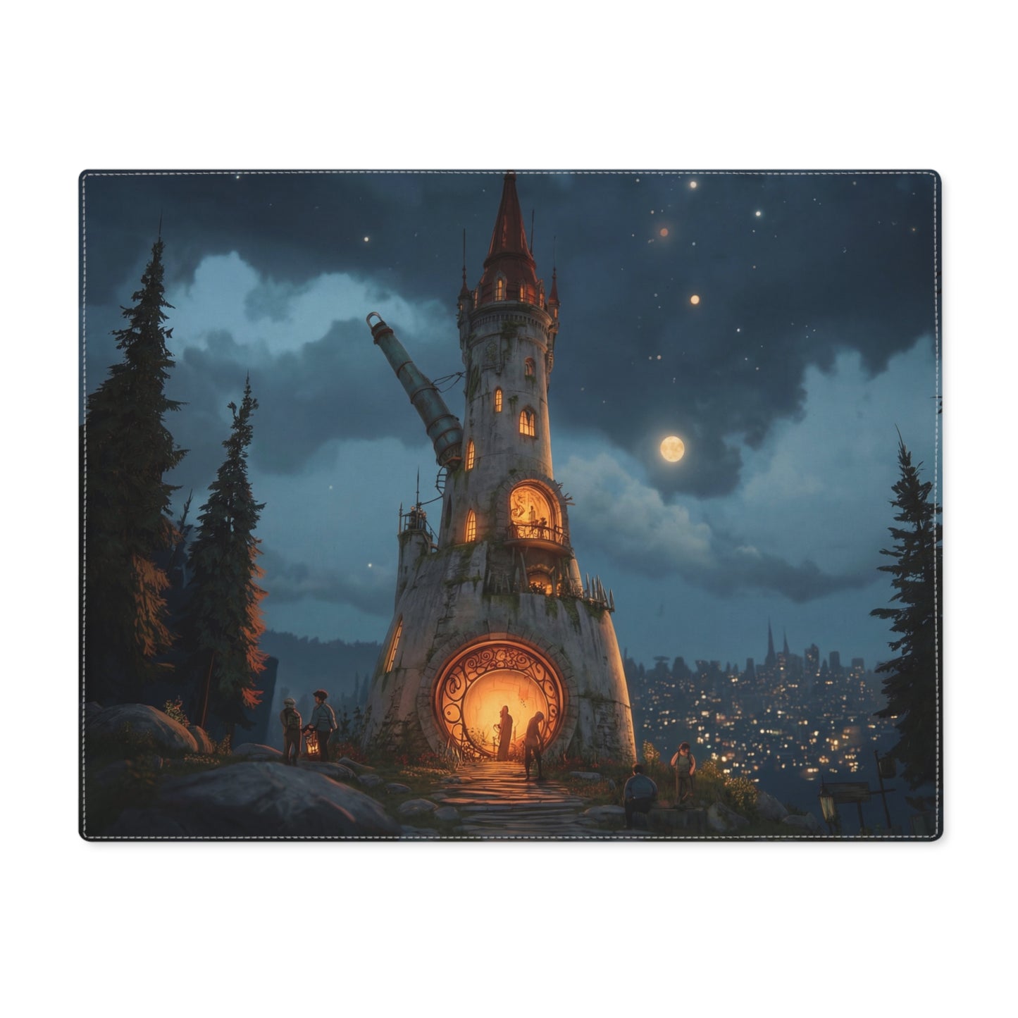 Moonlit Observatory Placemat – Whispers of the Starlit Tower