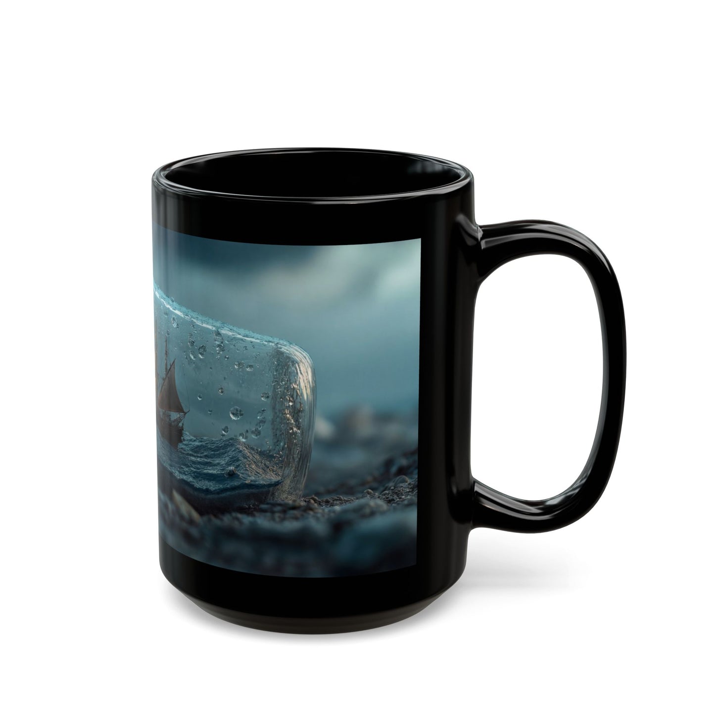 Storm-Sailed Ship in Bottle Mug – Captured Gale on a Glass Sea