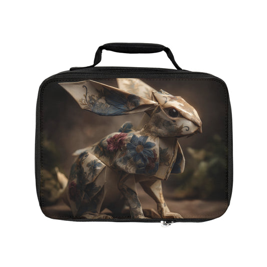 Origami Rabbit with Floral Pattern Lunch Bag – Whimsical Paper Guardian