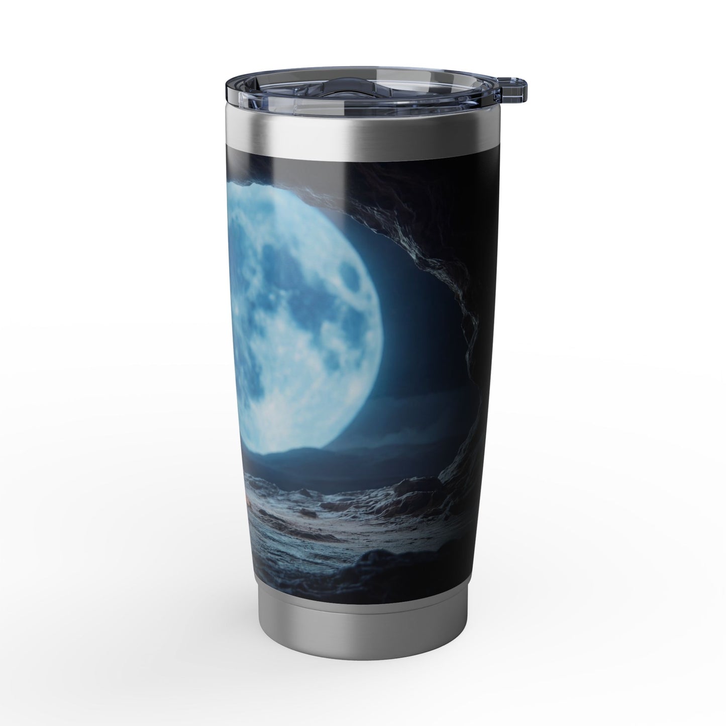 Moonlit Monk Meditation Tumbler – Serene Cave Sanctuary Glow