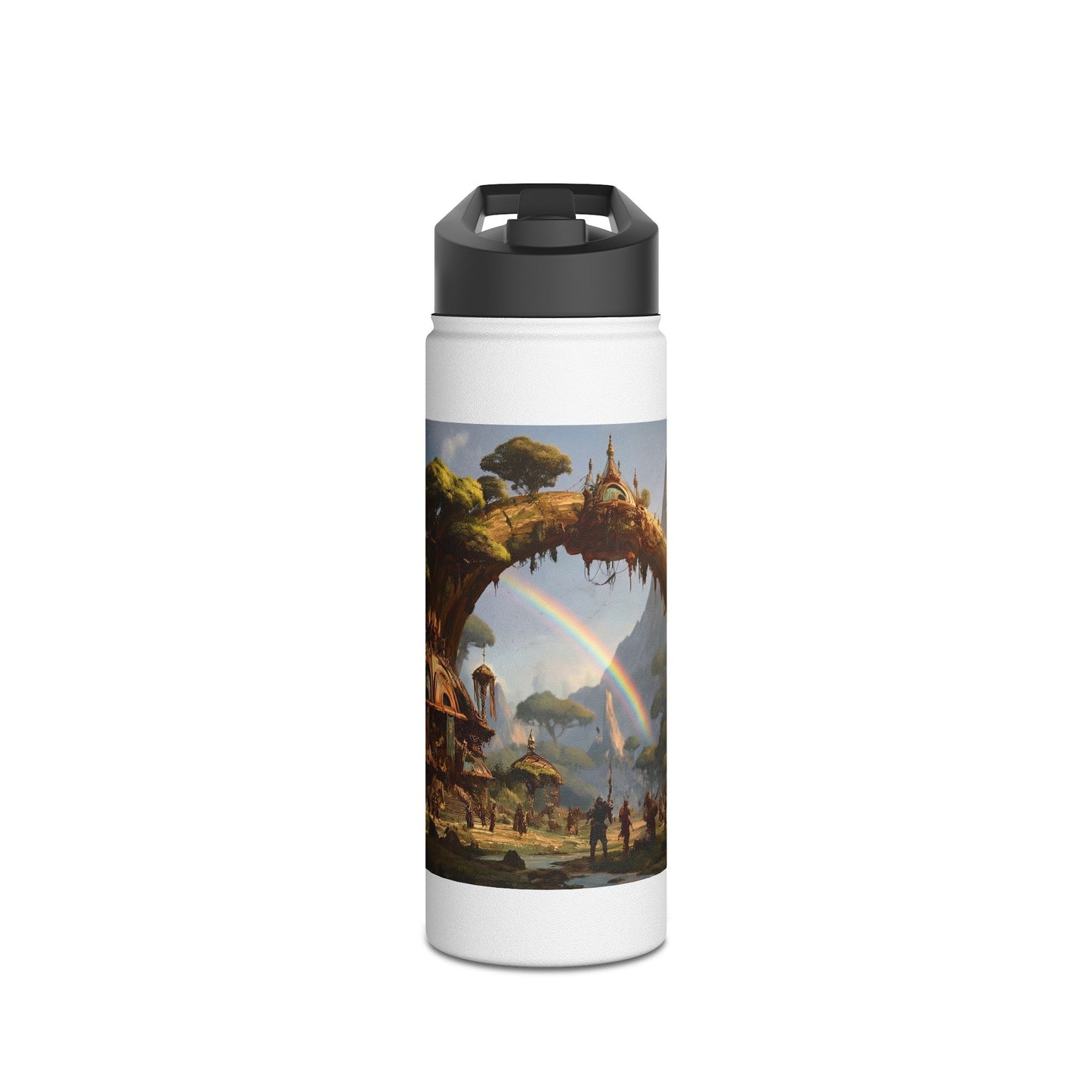 Arcane Grove Gateway Water Bottle – Twin Rainbows Over Living Bridge