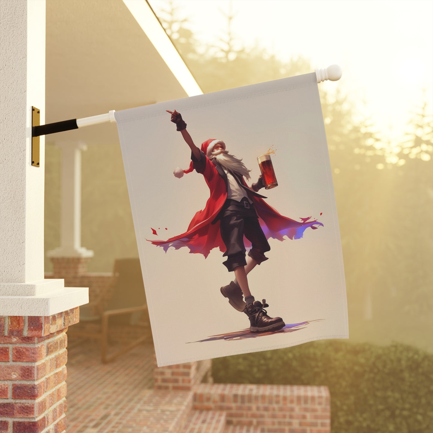 Dancing Santa with Beer - Art Print