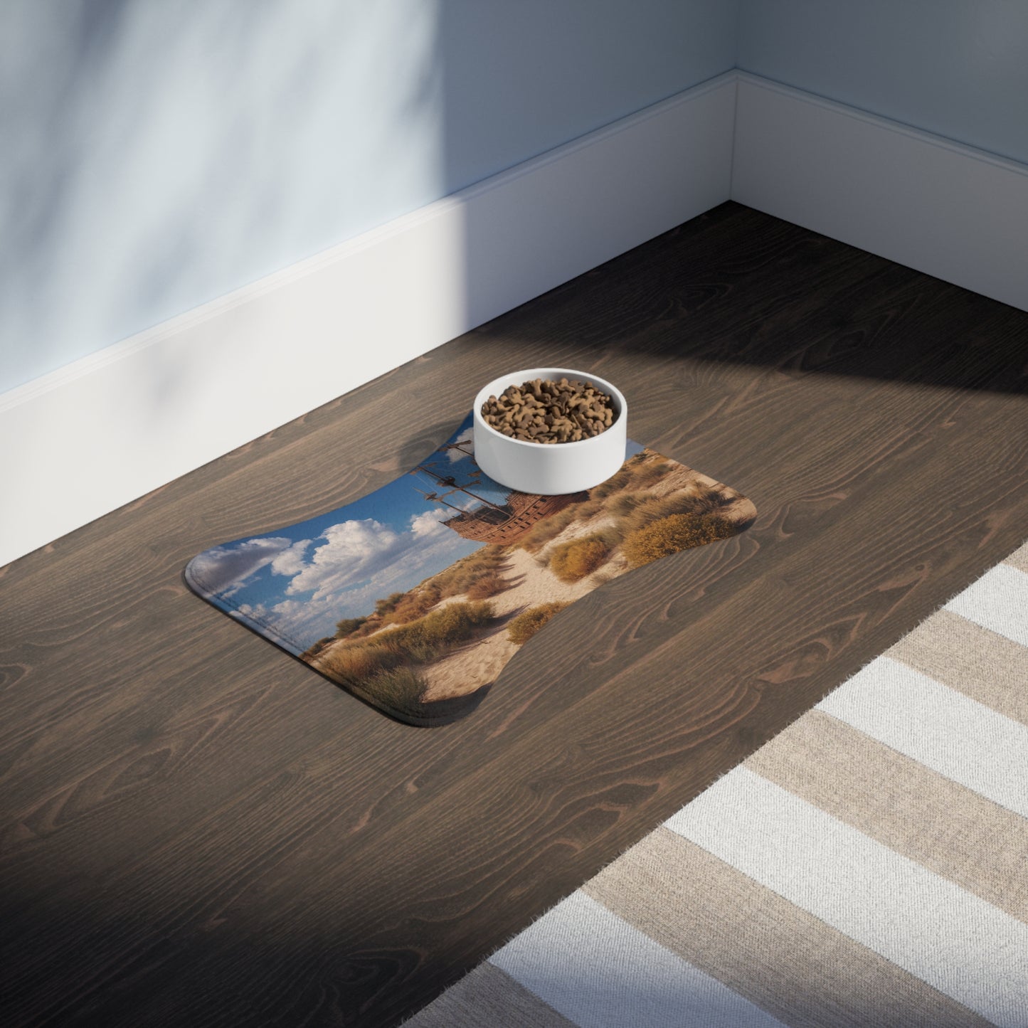 Desert Shipwreck Pet Feeding Mats – Timeless Maritime Legend Art