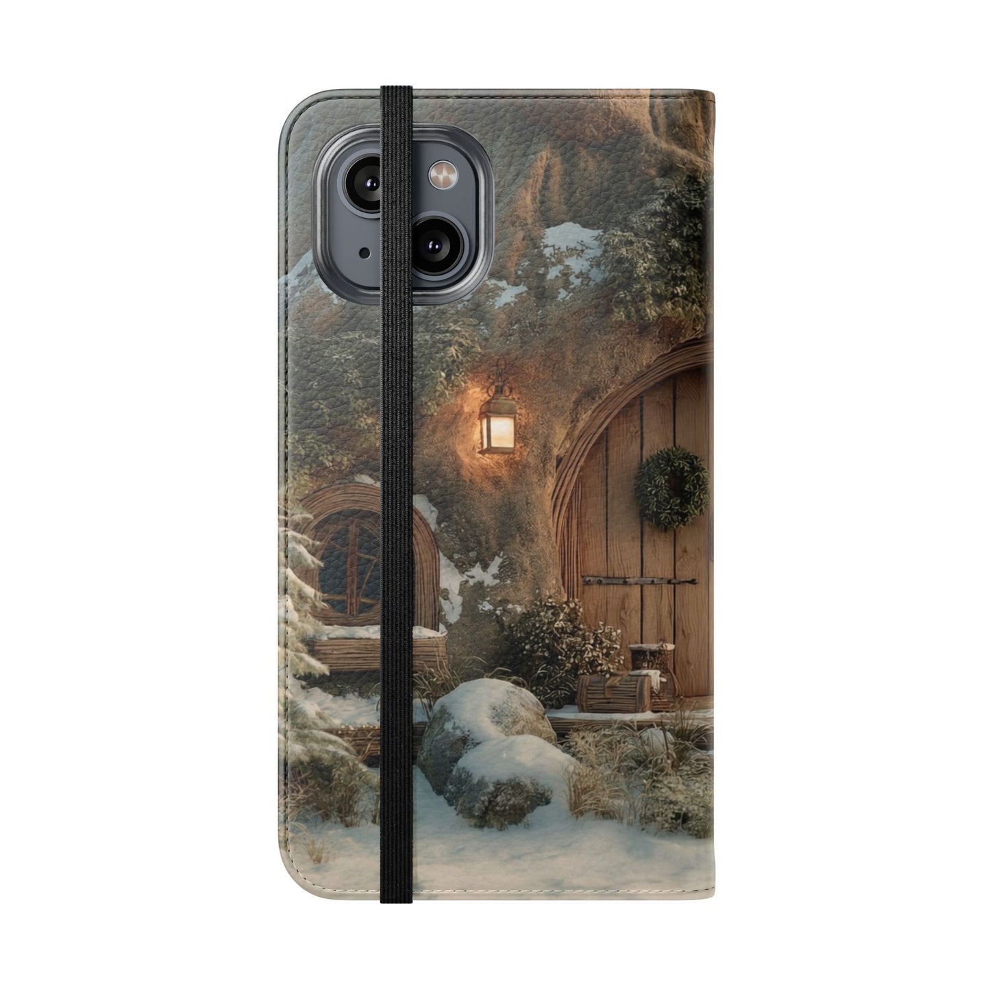 Hobbit Hole Flip Cases – Cozy Winter Doorway Scene