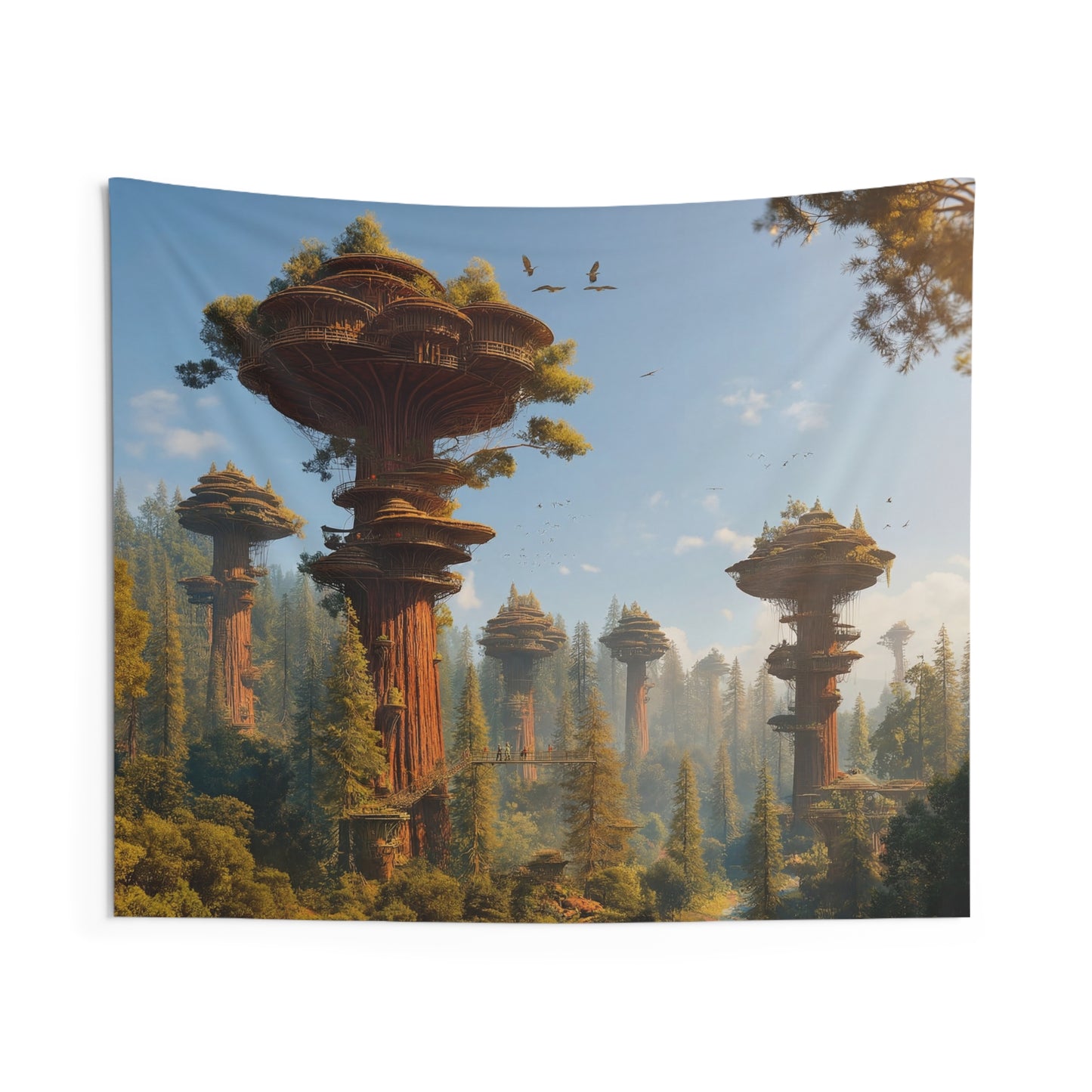 Sky-Rooted Treehouse Tapestries – Sunlit Canopy Sanctuaries