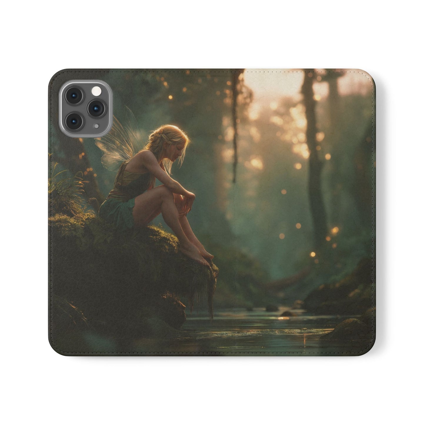 Mossy Bank Fairy Flip Cases – Golden Hour Sentinel Portrait