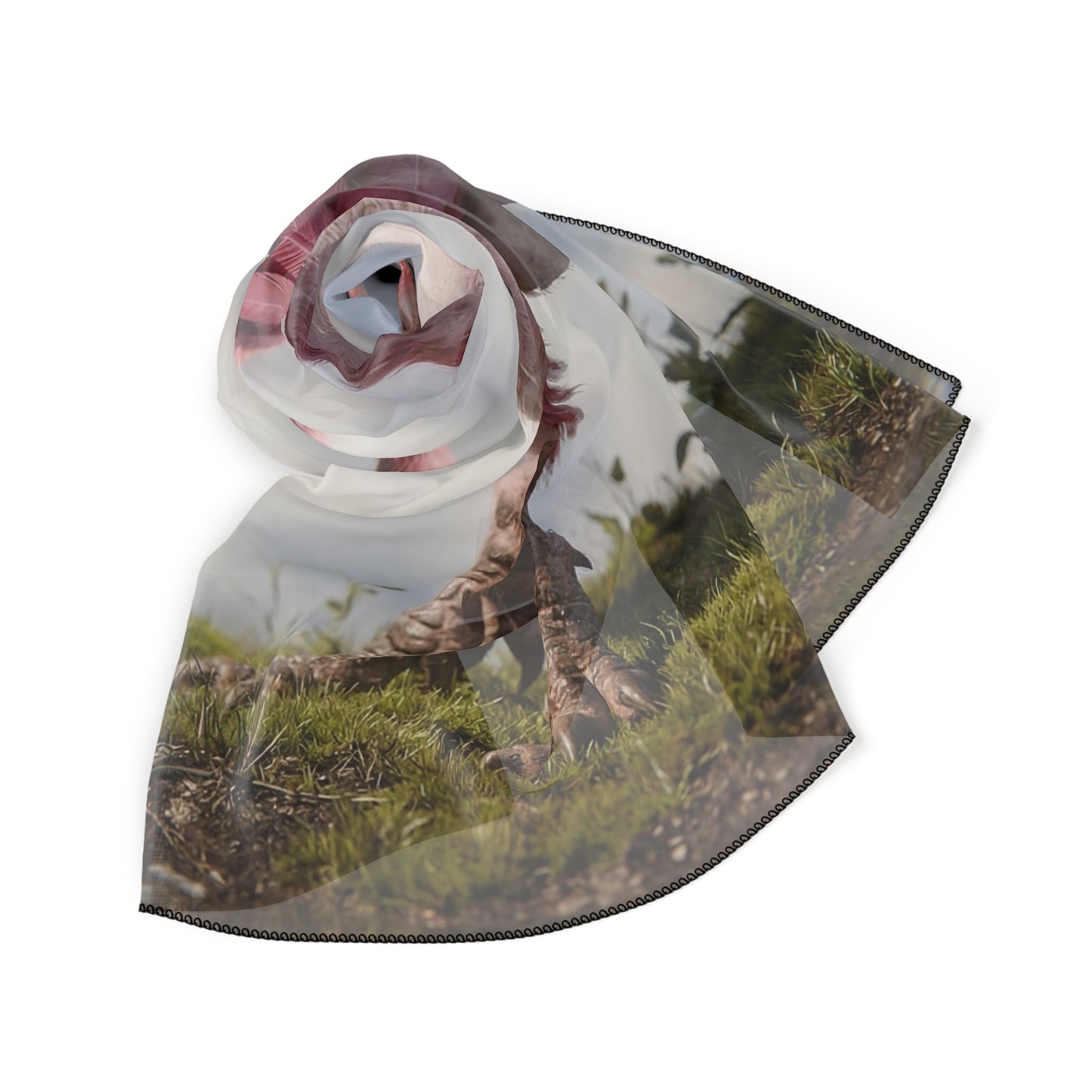 Pink Dawn Guardian Scarf – Soft Feathered Creature Dreamscape