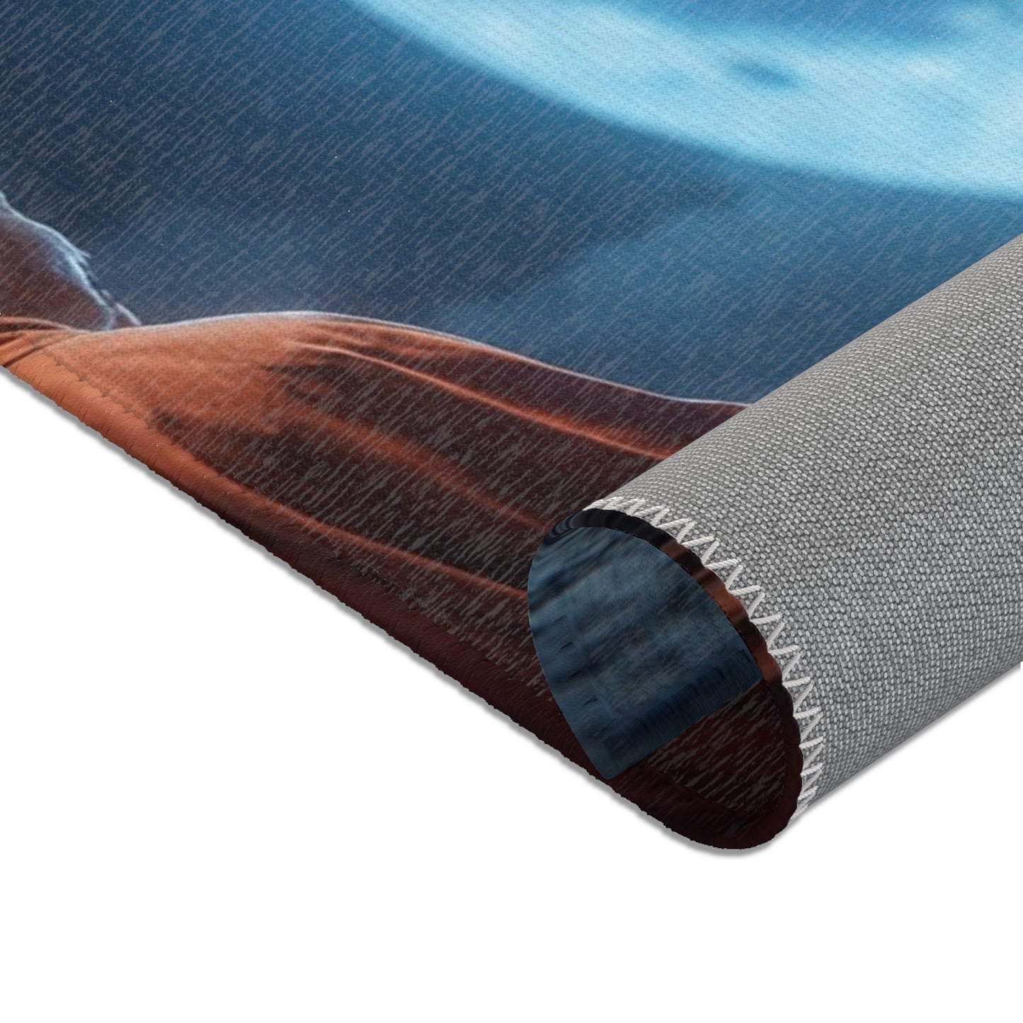 Moonlit Monk Meditation Rug – Serene Cave Sanctuary
