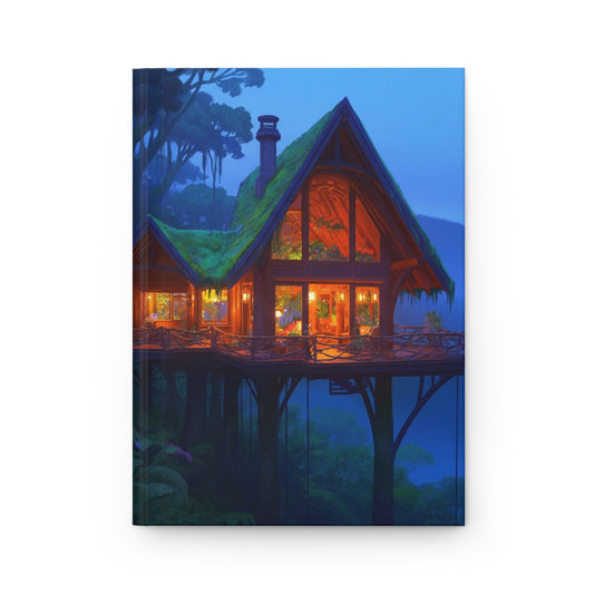 Whispering Jungle Treehouse Journal Matte – Warm Light in the Emerald Depths