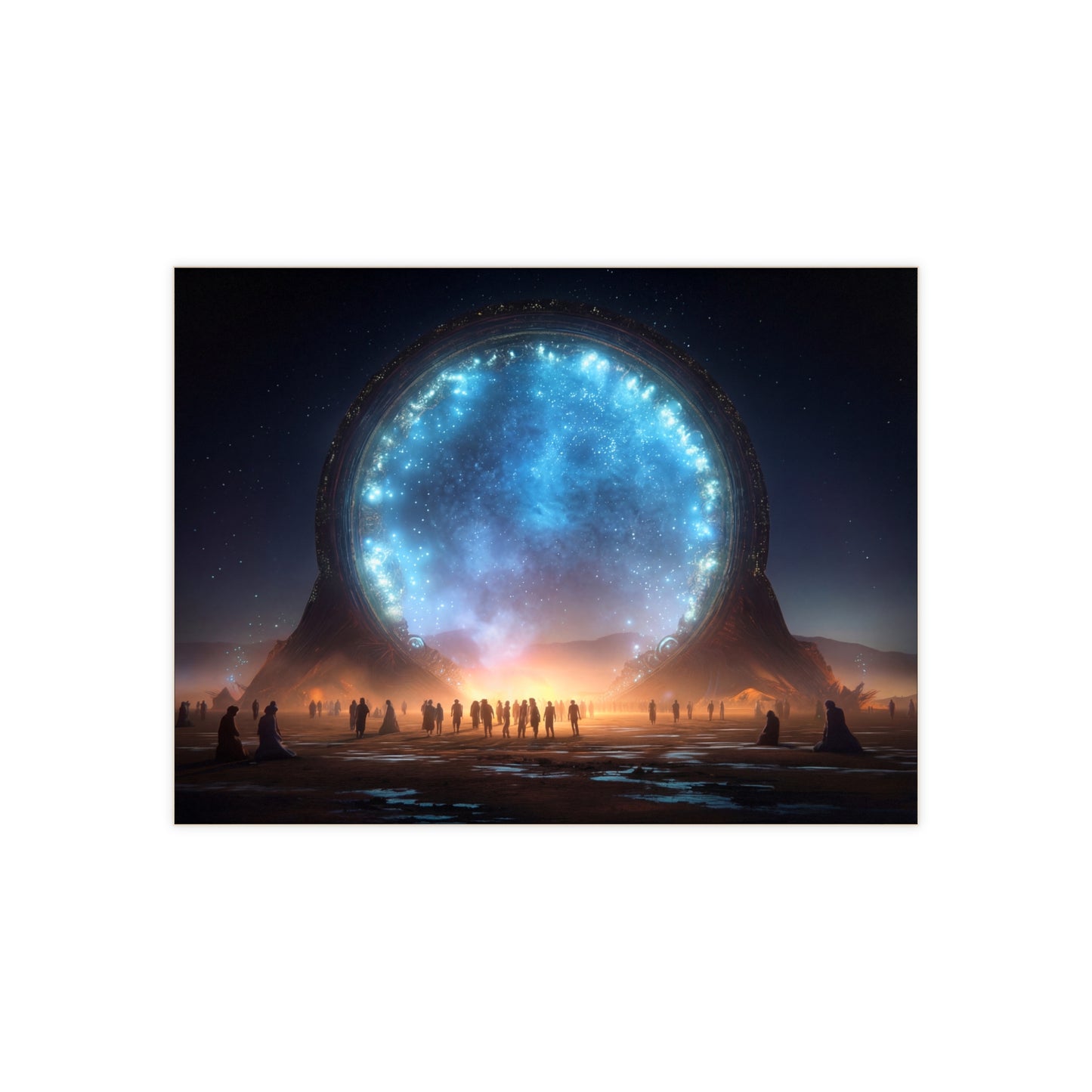 Cosmic Portal Ceramic Photo Tile – Starlight Threshold Gathering