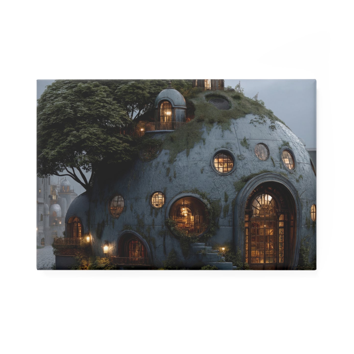 Treehouse Dome Magnet – Whimsical Cobblestone Sanctuary
