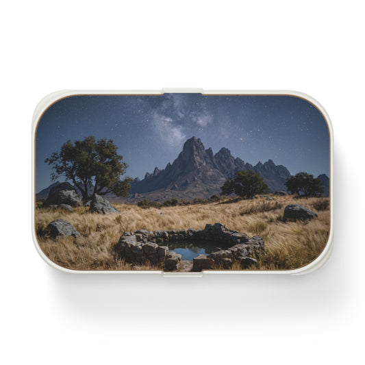 Starlit Mountain Spring Bento Lunch Box – Whispering Stones Under the Milky Way