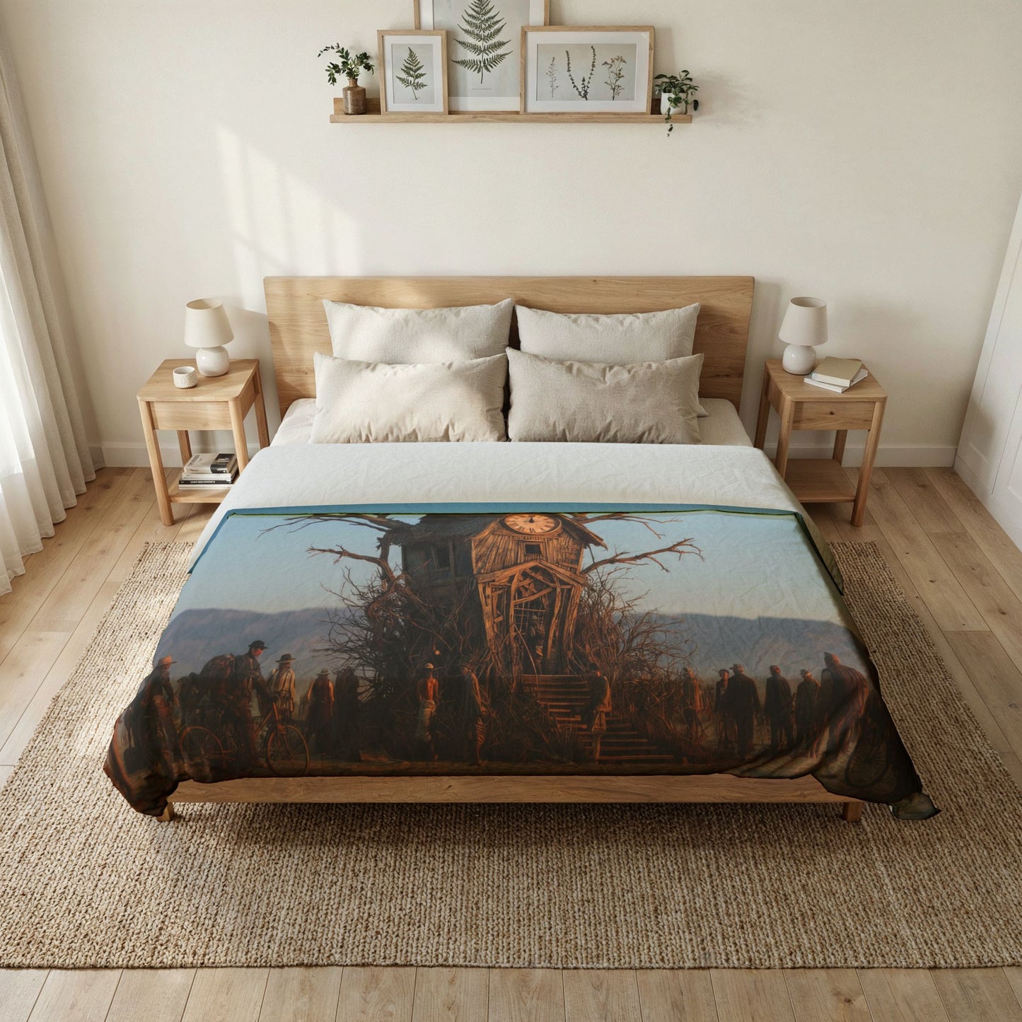 Clock Tower Cotton Duvet Cover – Arid Wanderers Journeying to the Spire