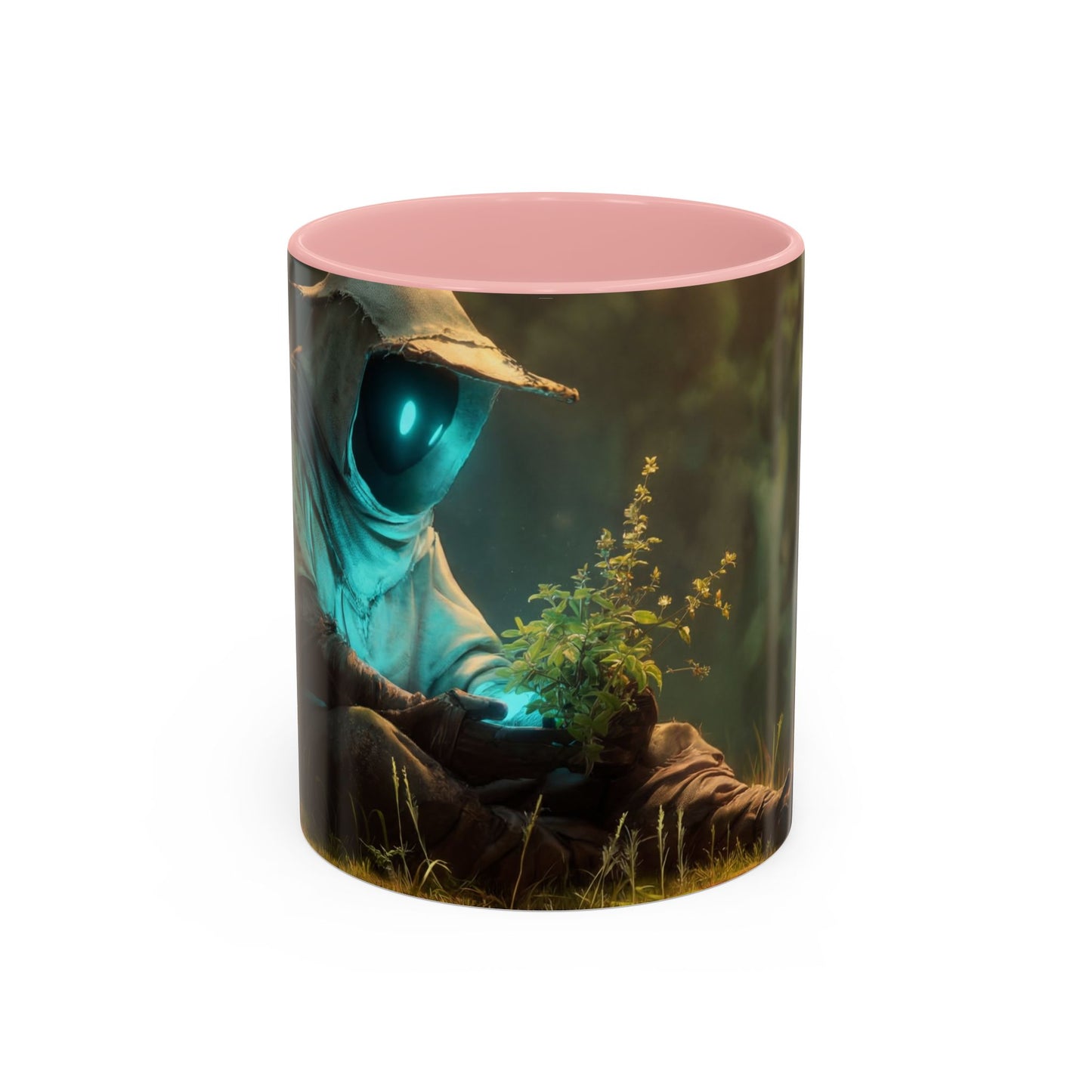Forest Sentinel Accent Coffee Mug (11, 15oz) – Luminescent Guardian in Dappled Light