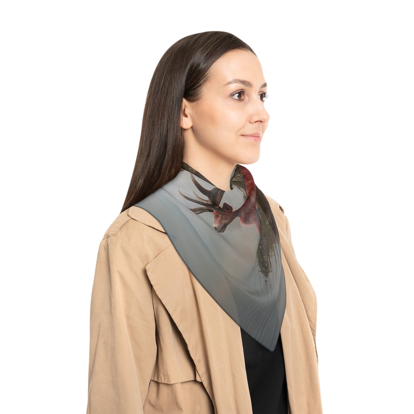 Starlit Stag Tree Scarf – Whispering Forest Glow
