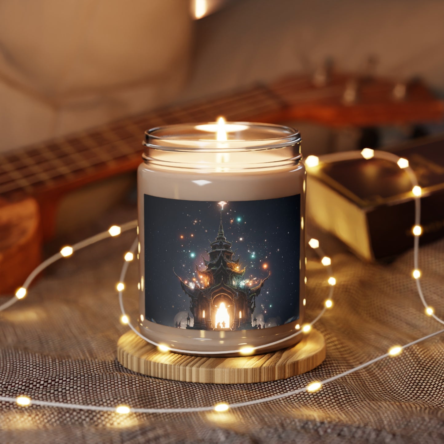 Celestial Temple Scented Soy Candles with White Lid, 9oz – Gateway to the Starlit Realm