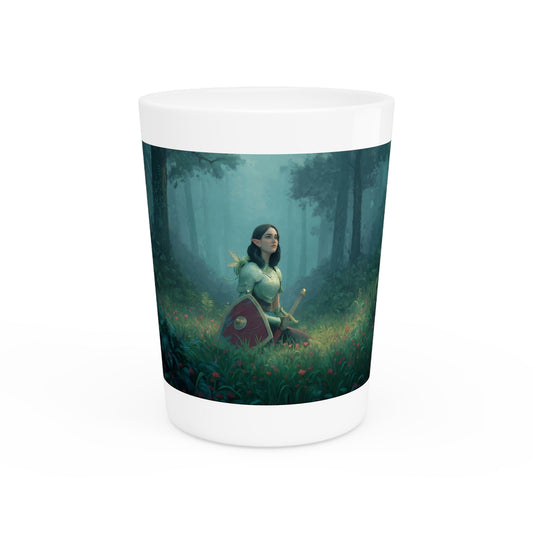 Forest Sentinel Shot Glass – Emerald Guardian in the Mist