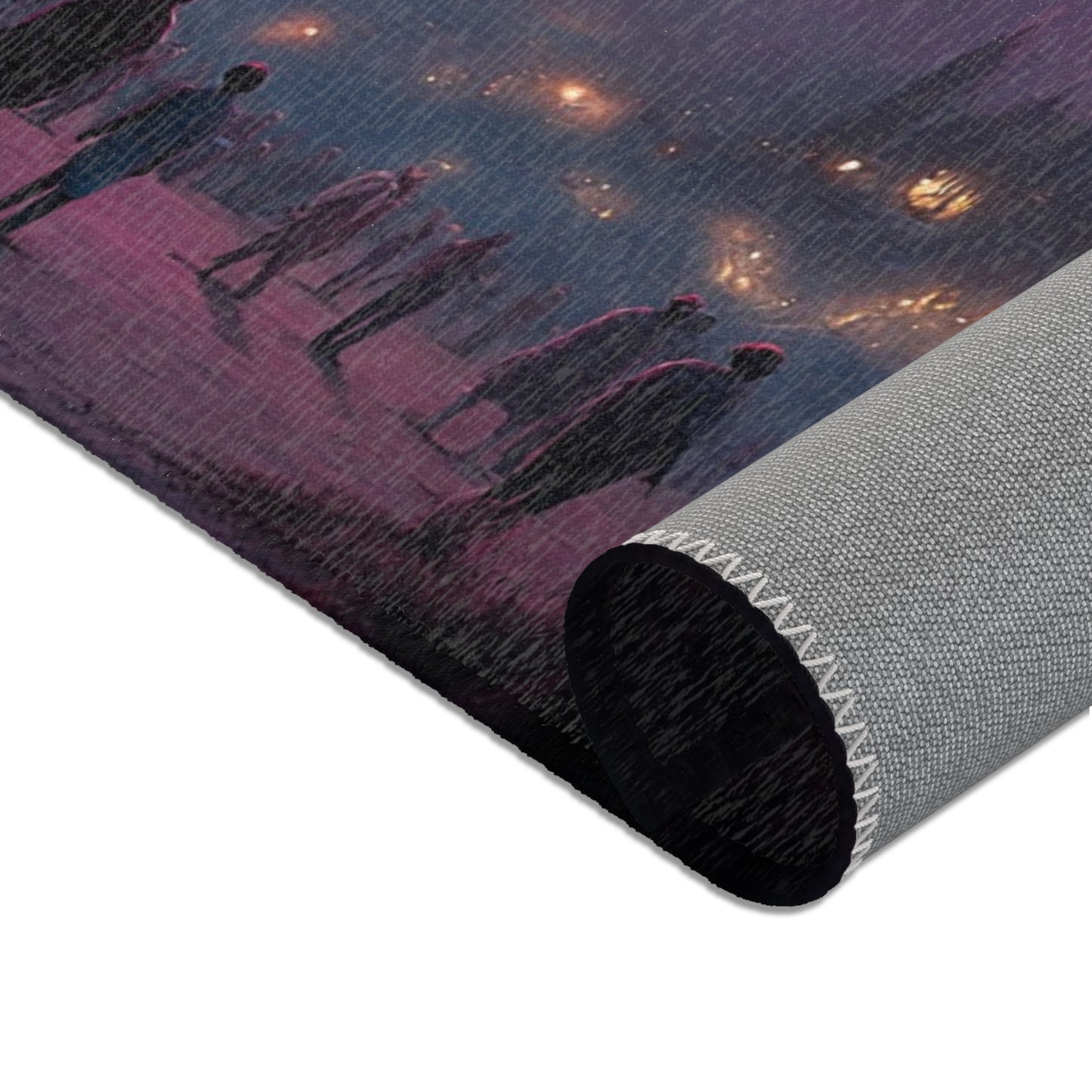 Cosmic Leviathan Rug – Twilight Skyfall Over Ancient Ruins