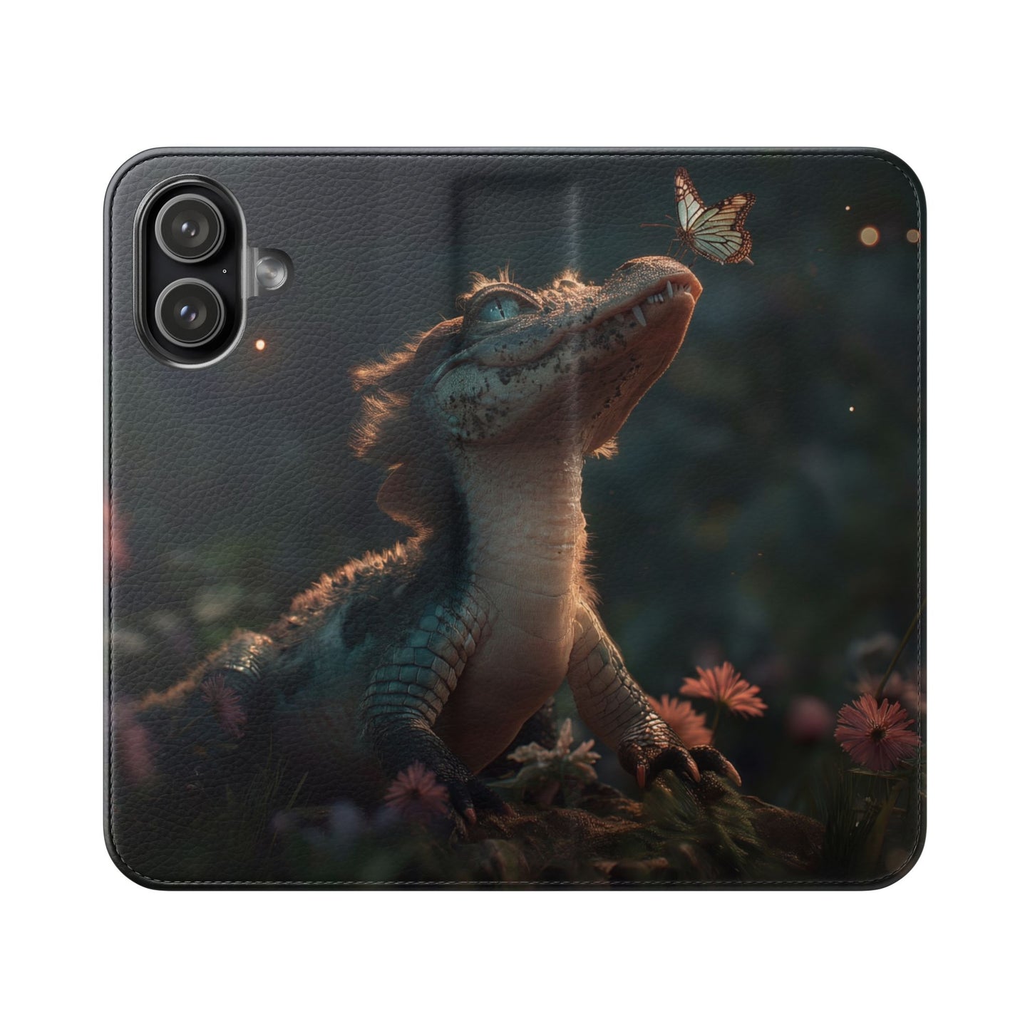 Crocodile Butterfly Flip Cases – Tender Guardian with Moth Companion