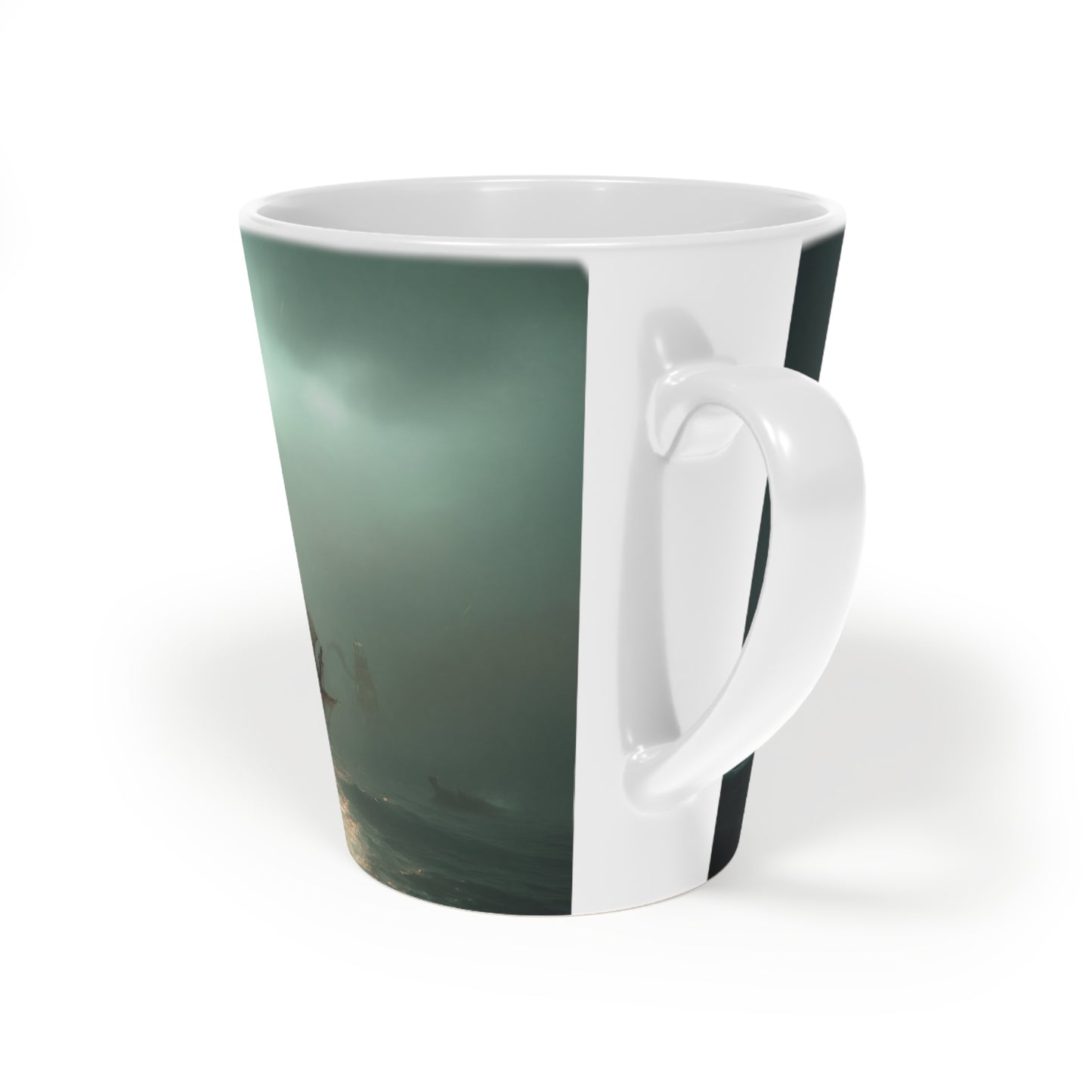 Crimson Leviathan Latte Mug, 12oz – Stormbound Sails and the Red Winged Guardian