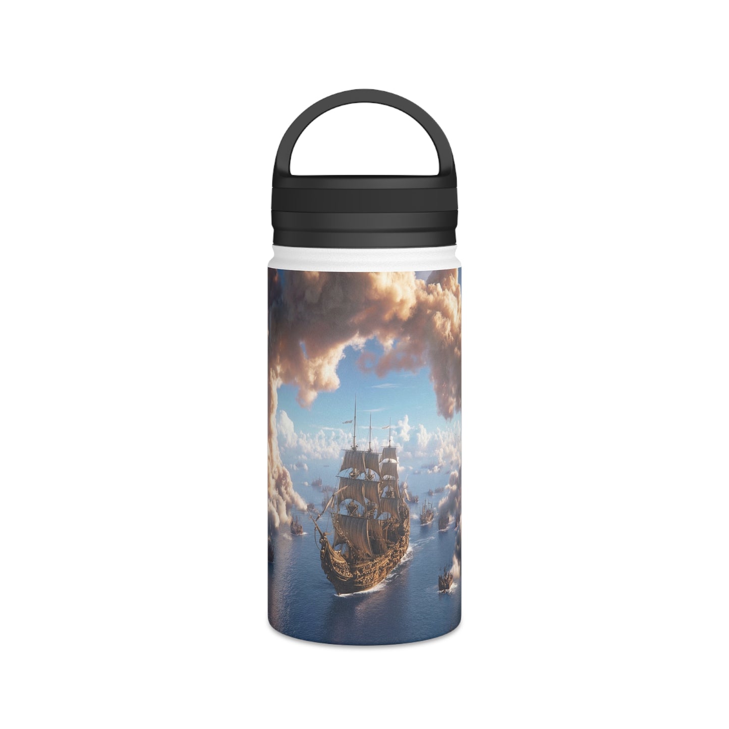 Armada Through Cloud Arch Stainless Steel Water Bottle, Handle Lid – Celestial Fleet Passage