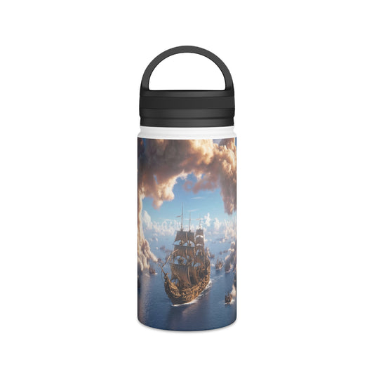 Armada Through Cloud Arch Stainless Steel Water Bottle, Handle Lid – Celestial Fleet Passage