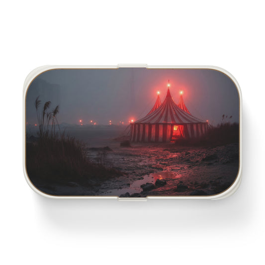 Midnight Carnival Tent Bento Lunch Box – Crimson Glow on the Shoreline