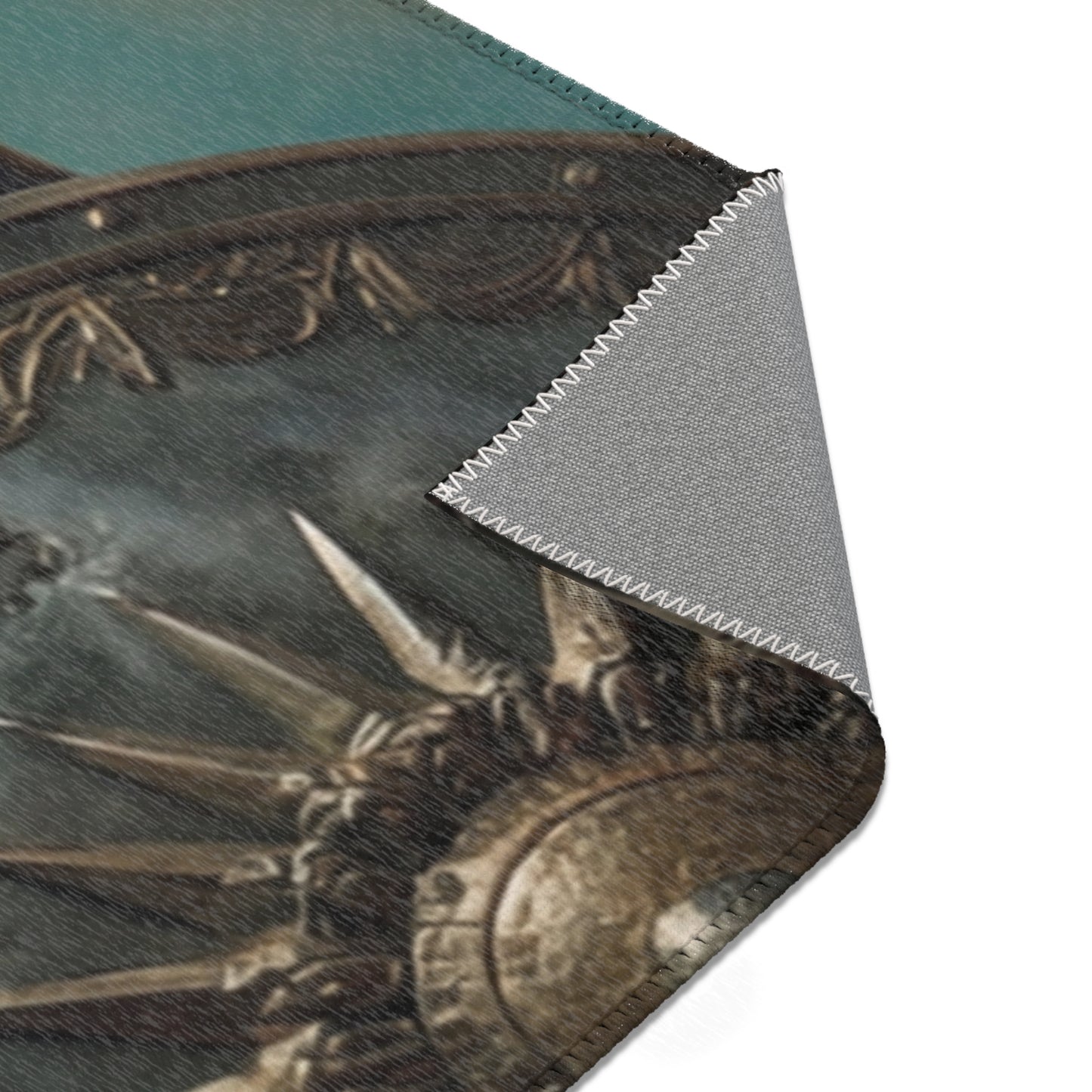 Dawn-Kissed Sentinel Area Rug – Armor of the Sunlit Quest