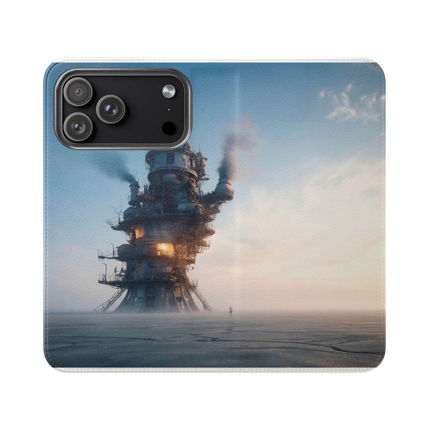 Steam-Stack Tower Flip Cases – Industrial Dawn Sentinel