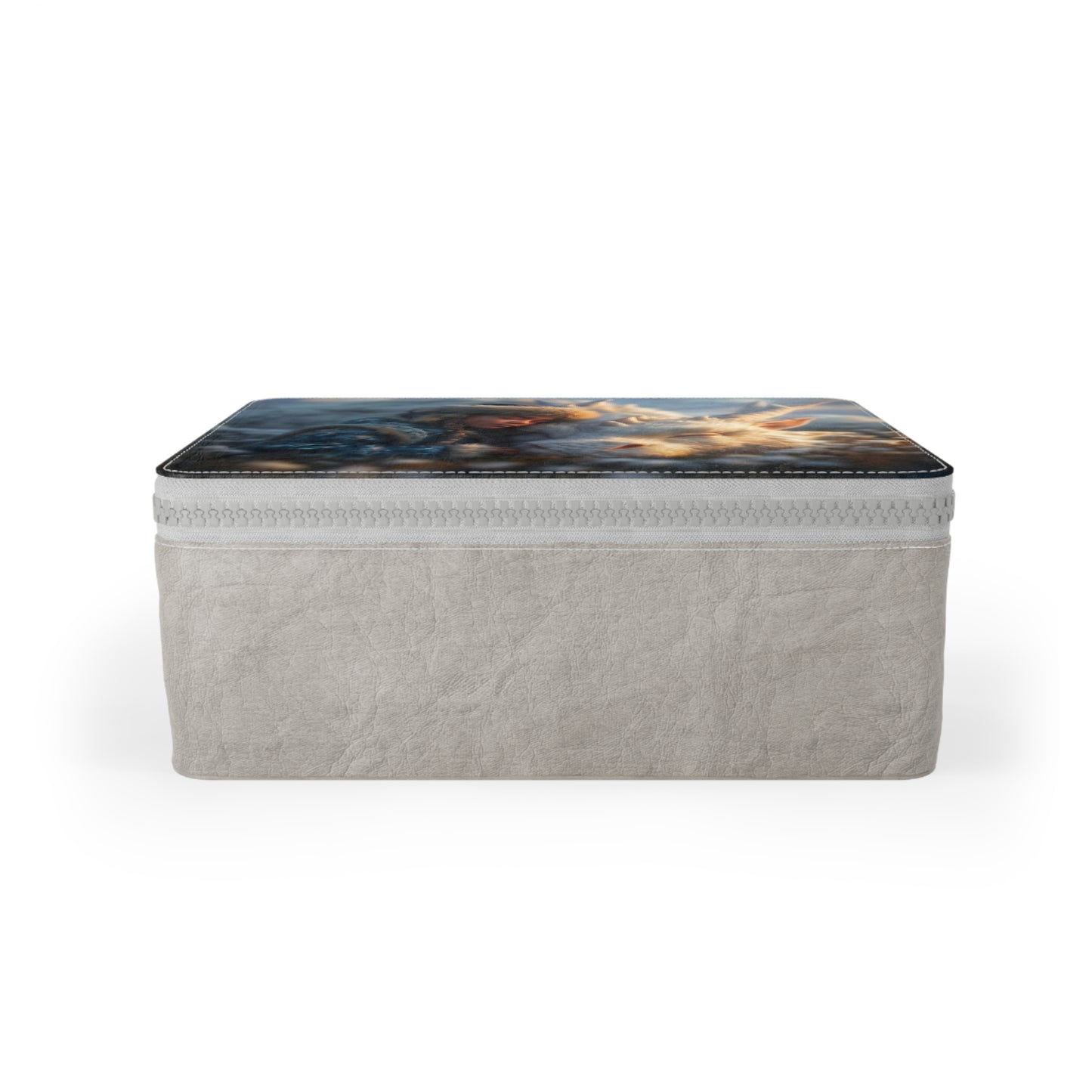Sleeping Dragon Companion Paper Lunch Bag – Fur-Filled Guardian Resting in Cotton Grass