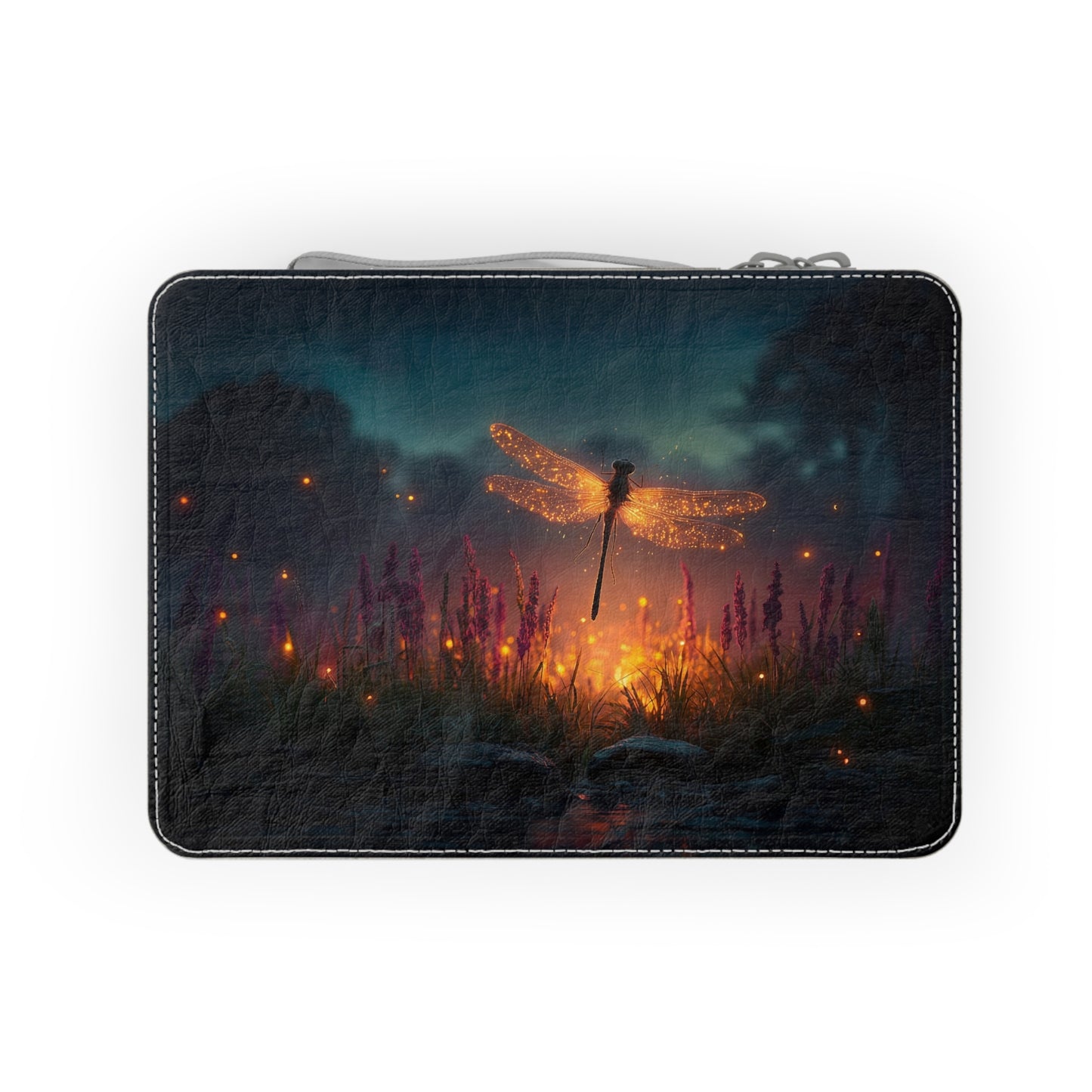 Glowing Dragonfly Paper Lunch Bag – Twilight Meadow Luminescence