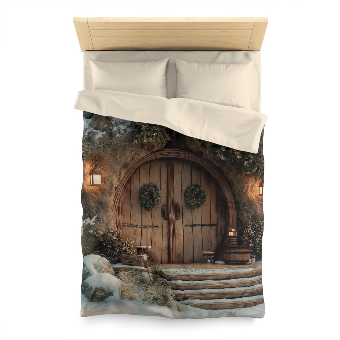 Winter’s Whisper Microfiber Duvet Cover – Cozy Treehouse Sanctuary