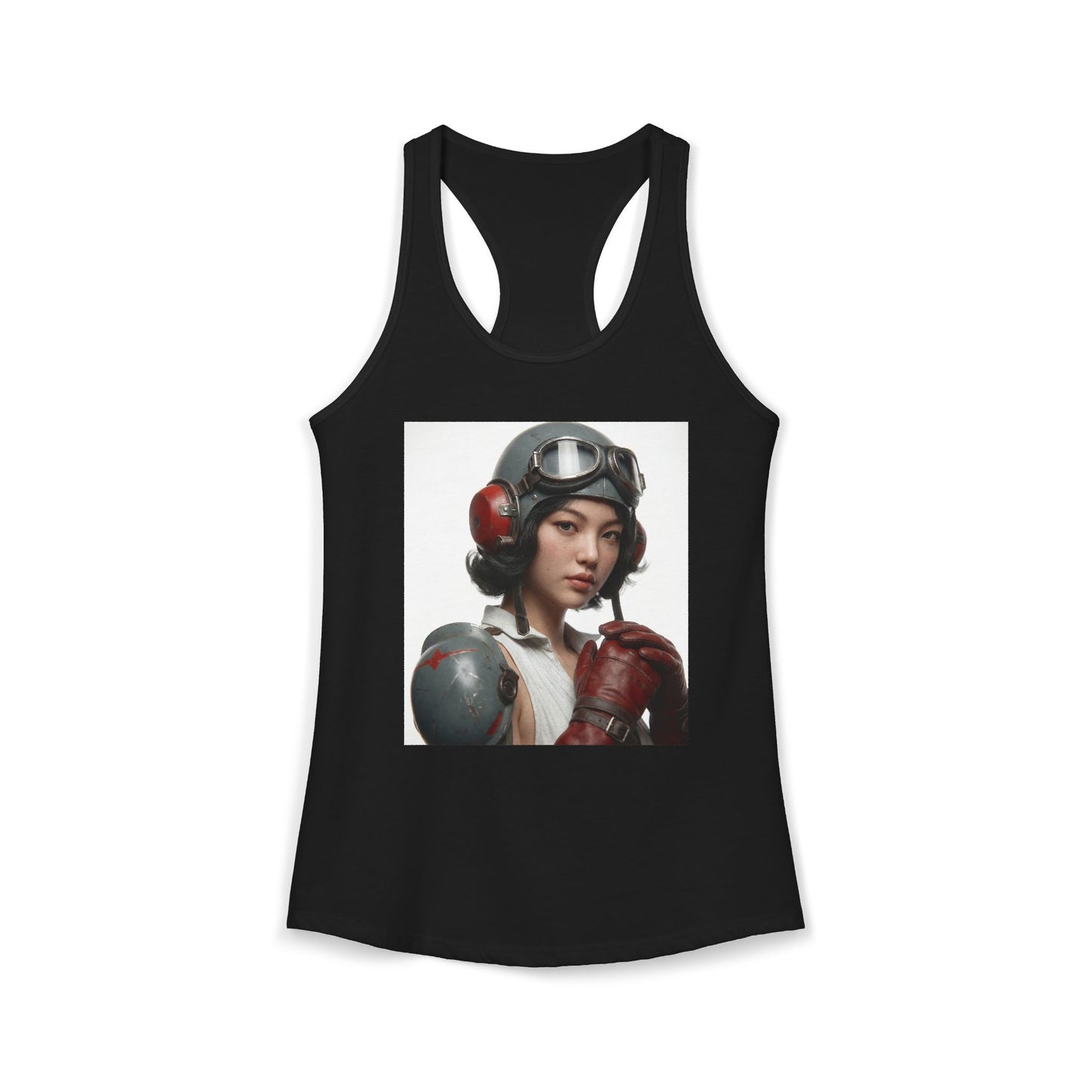 Aviator Pilot Women's Ideal Racerback Tank – Rustic Leather Flight Ready