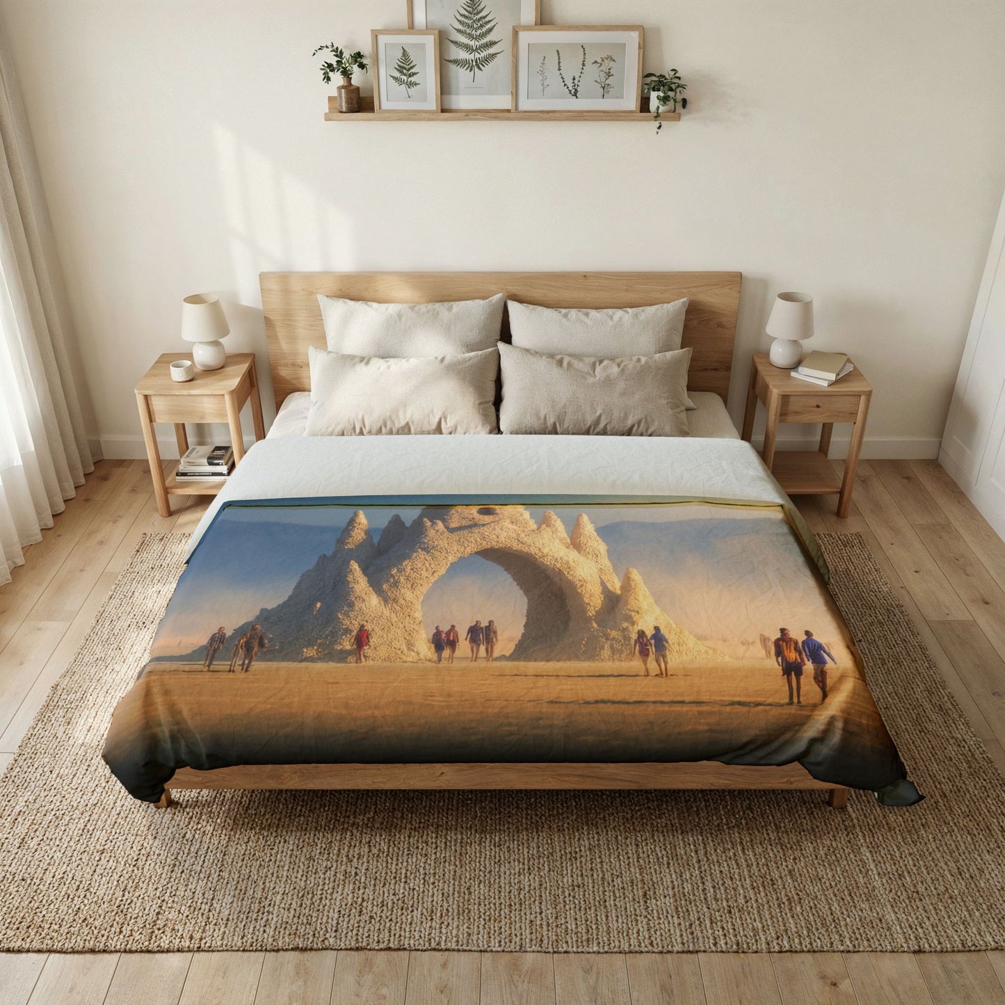 White Sentinel Castle Duvet Cover – Sunlit Salt Arch Fantasy