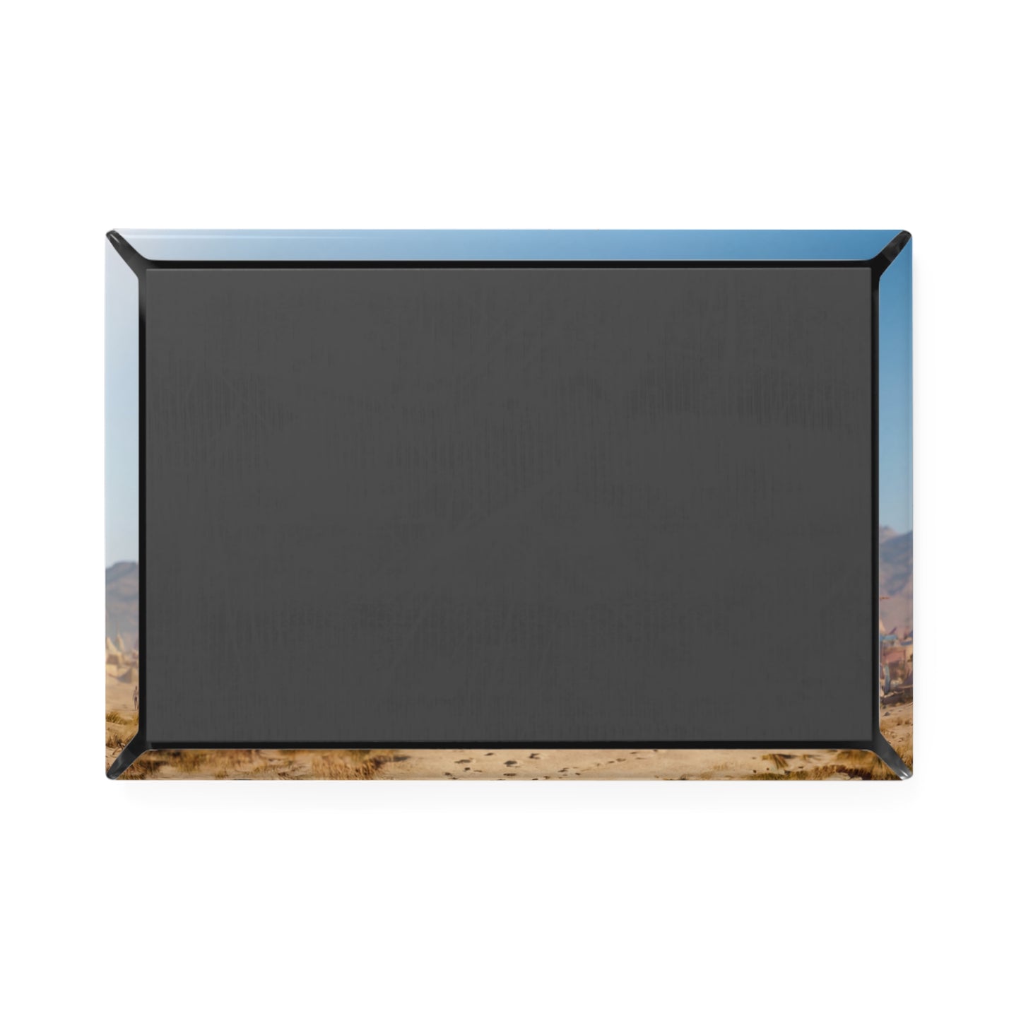 Desert Citadel Button Magnet, Rectangle (1 & 10 pcs) – Sunlit Ruins of the Forgotten Gate