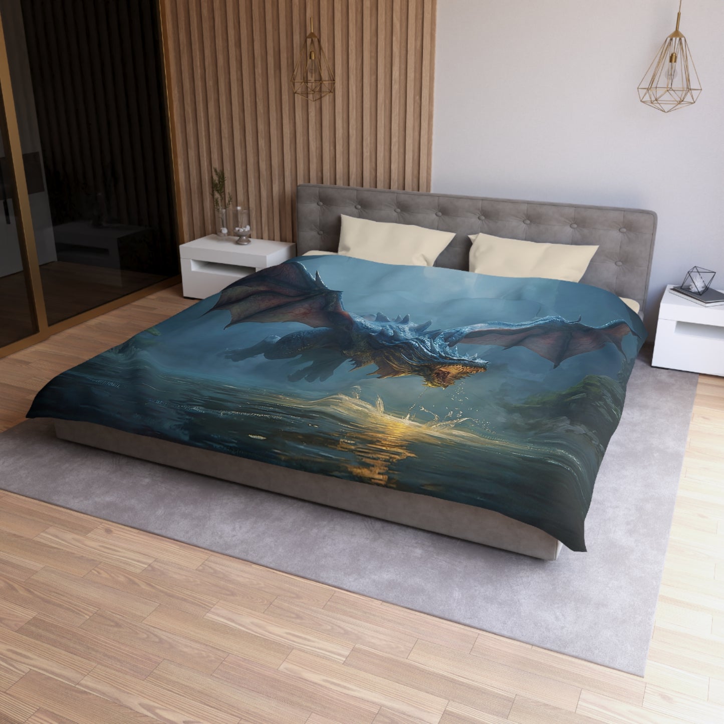 Azure Dragon Microfiber Duvet Cover – Misty Cave Sovereign