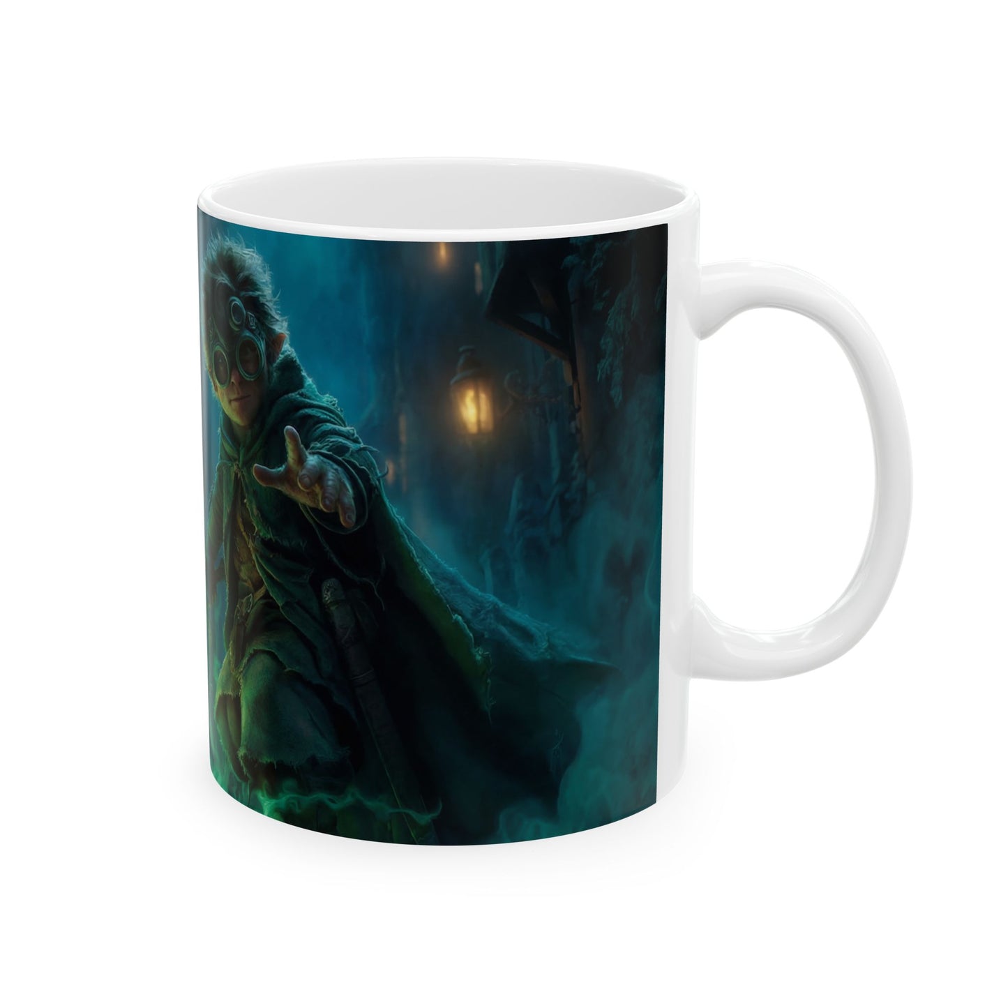 Goblin with Green Sword Ceramic Mug – Midnight Alley Magic