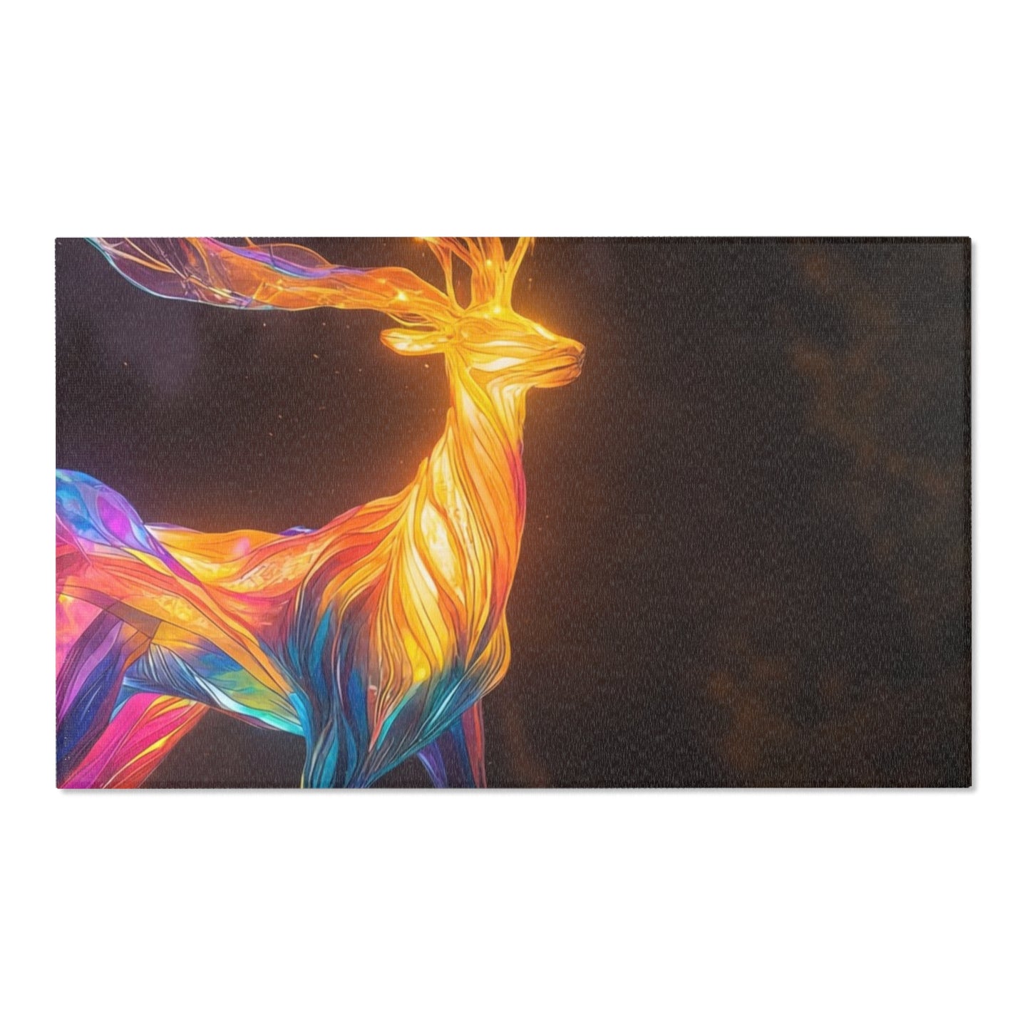 Chromatic Stag Area Rug – Luminous Forest Glade at Dusk