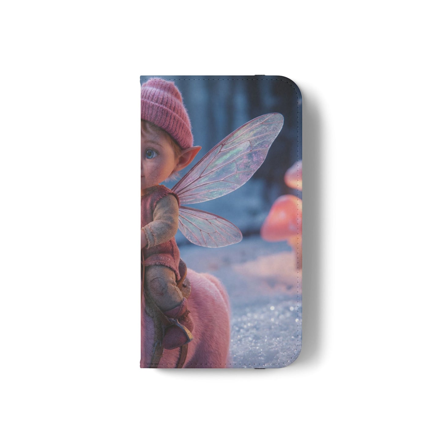 Pink Unicorn & Fairy Child Flip Cases – Winter Forest Guardian Scene